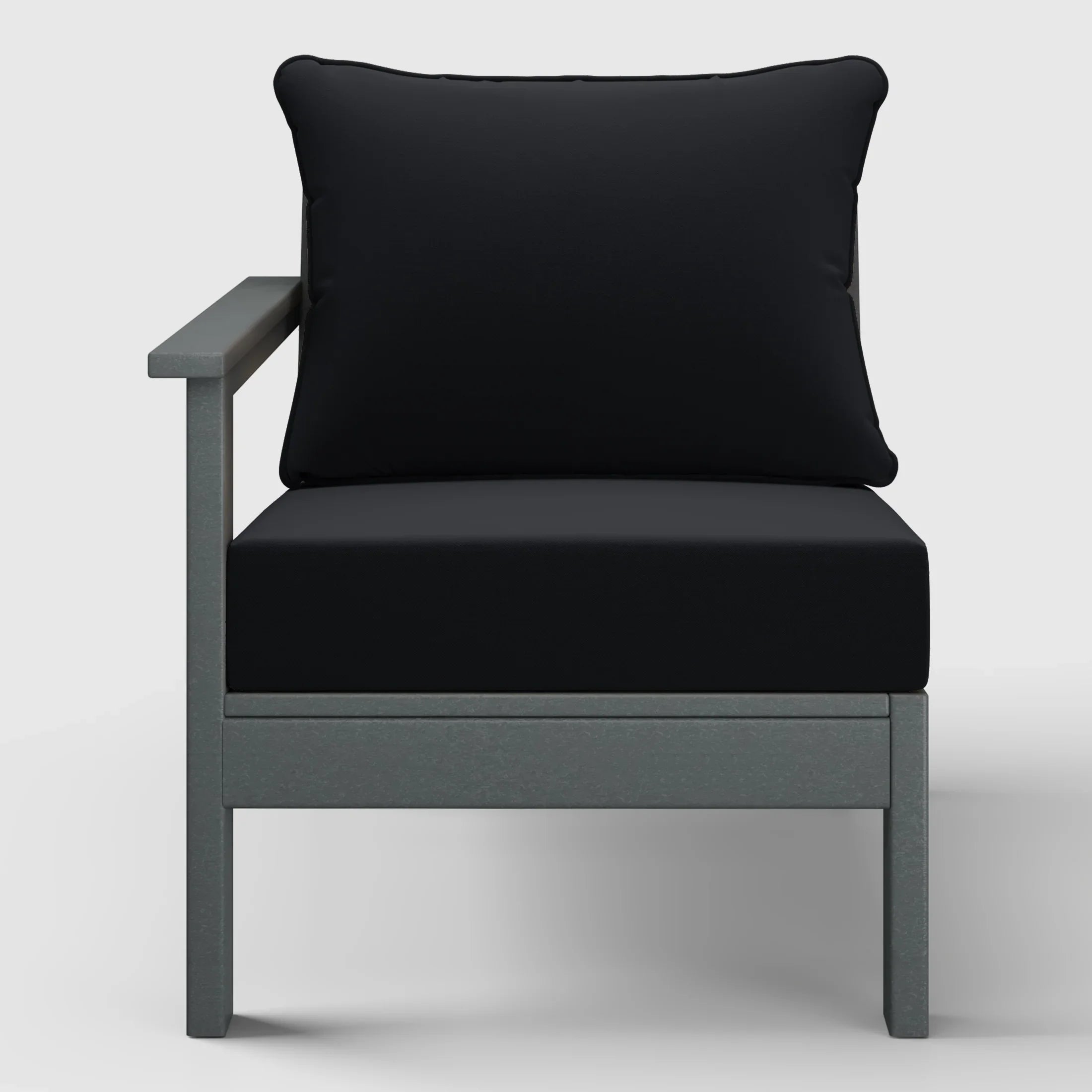 Portsmouth Outdoor Patio HDPE Left Arm Sectional Corner Club Chair with Patio Cushions