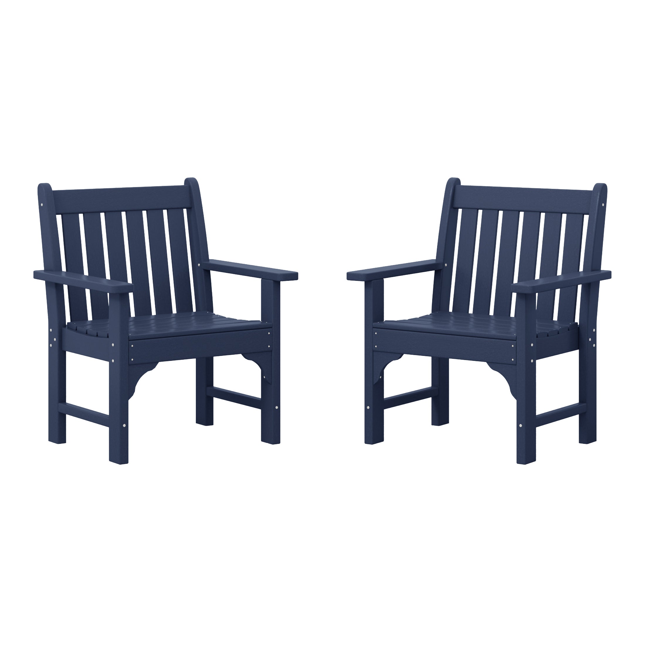 Paradise Outdoor Patio HDPE Adirondack Dining Arm Chairs (Set of 2)