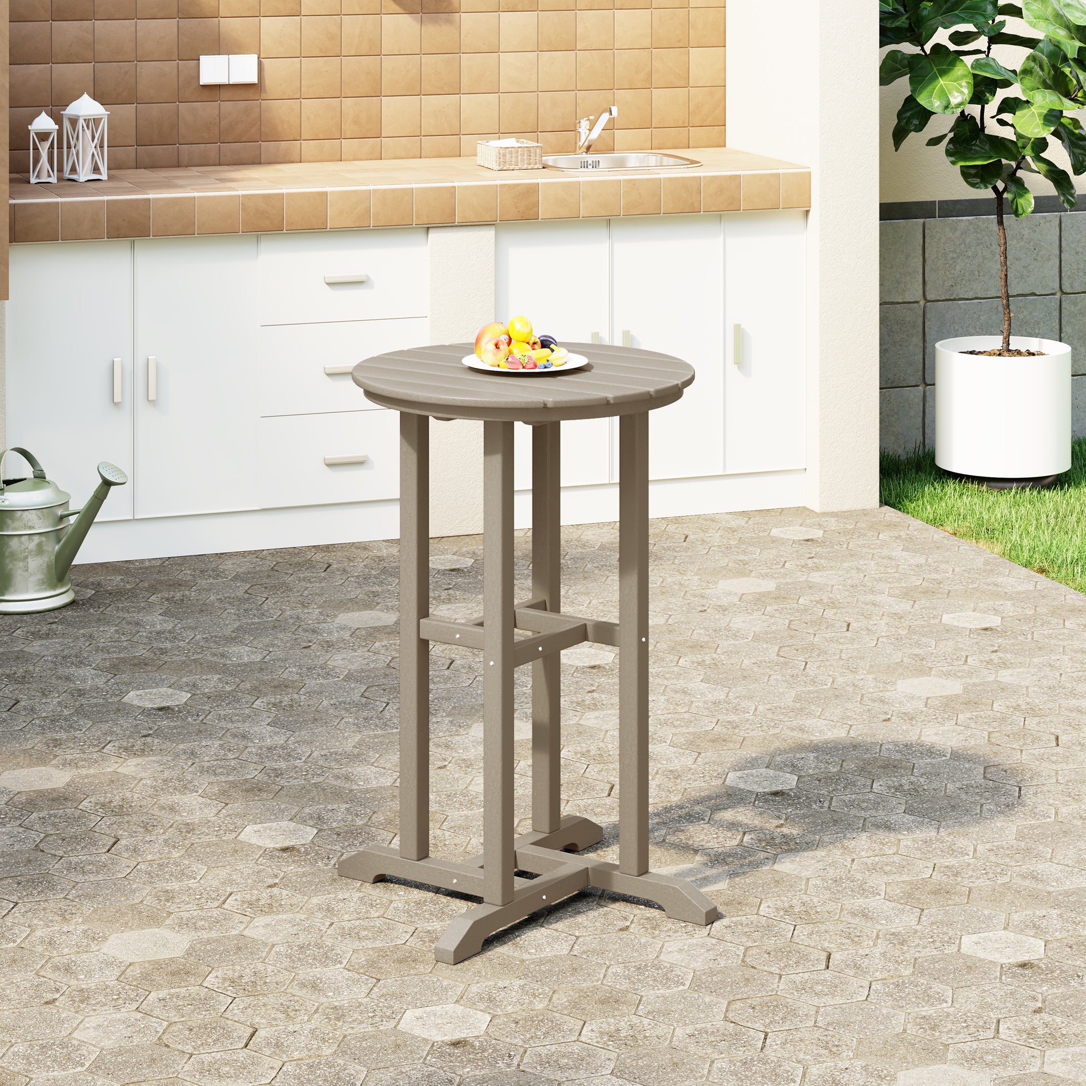 Paradise 37" Counter Height Round Outdoor Patio Bistro Bar Table