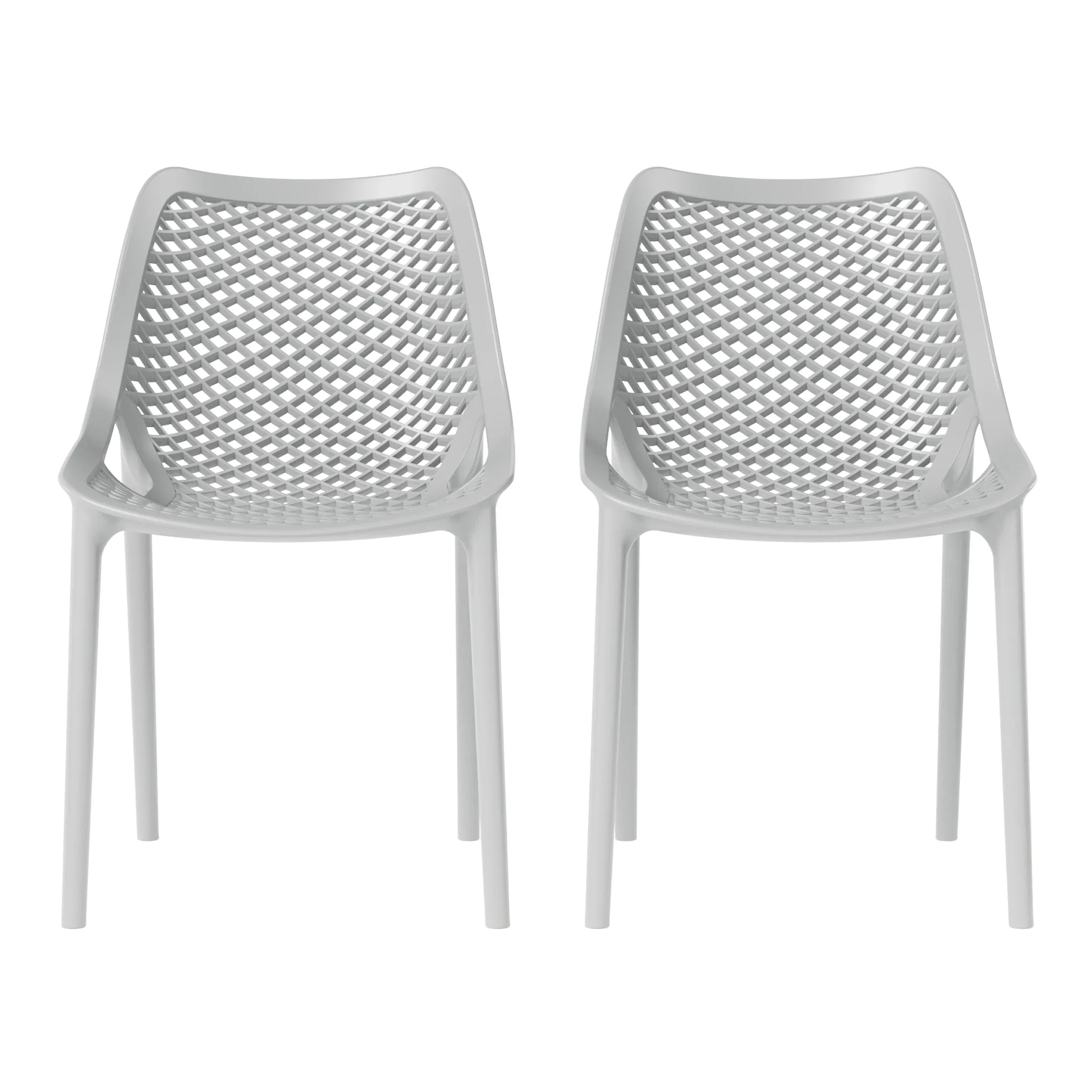 Sunshine Outdoor Stackable Modern Plastic Dining Chairs (Set of 2)