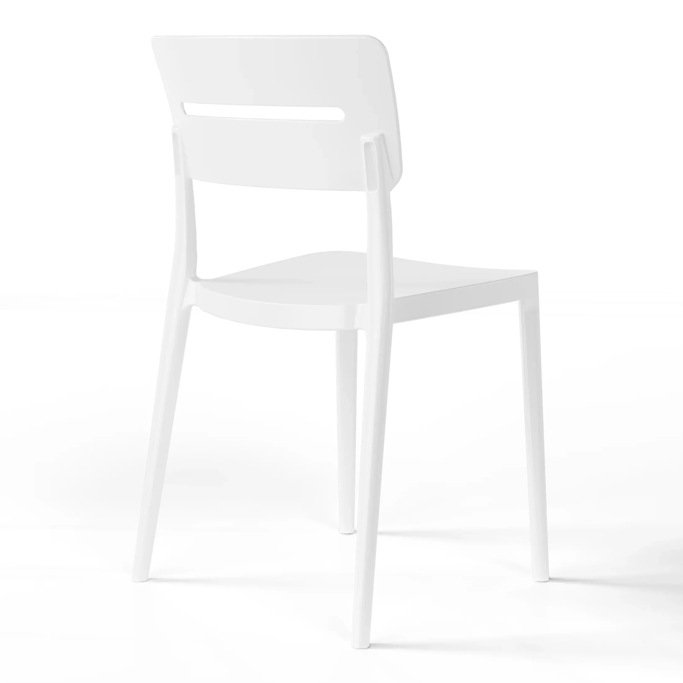 Sunshine Modern 5-Piece Resin Round Patio Dining Table Set with Stackable Patio Dining Chairs