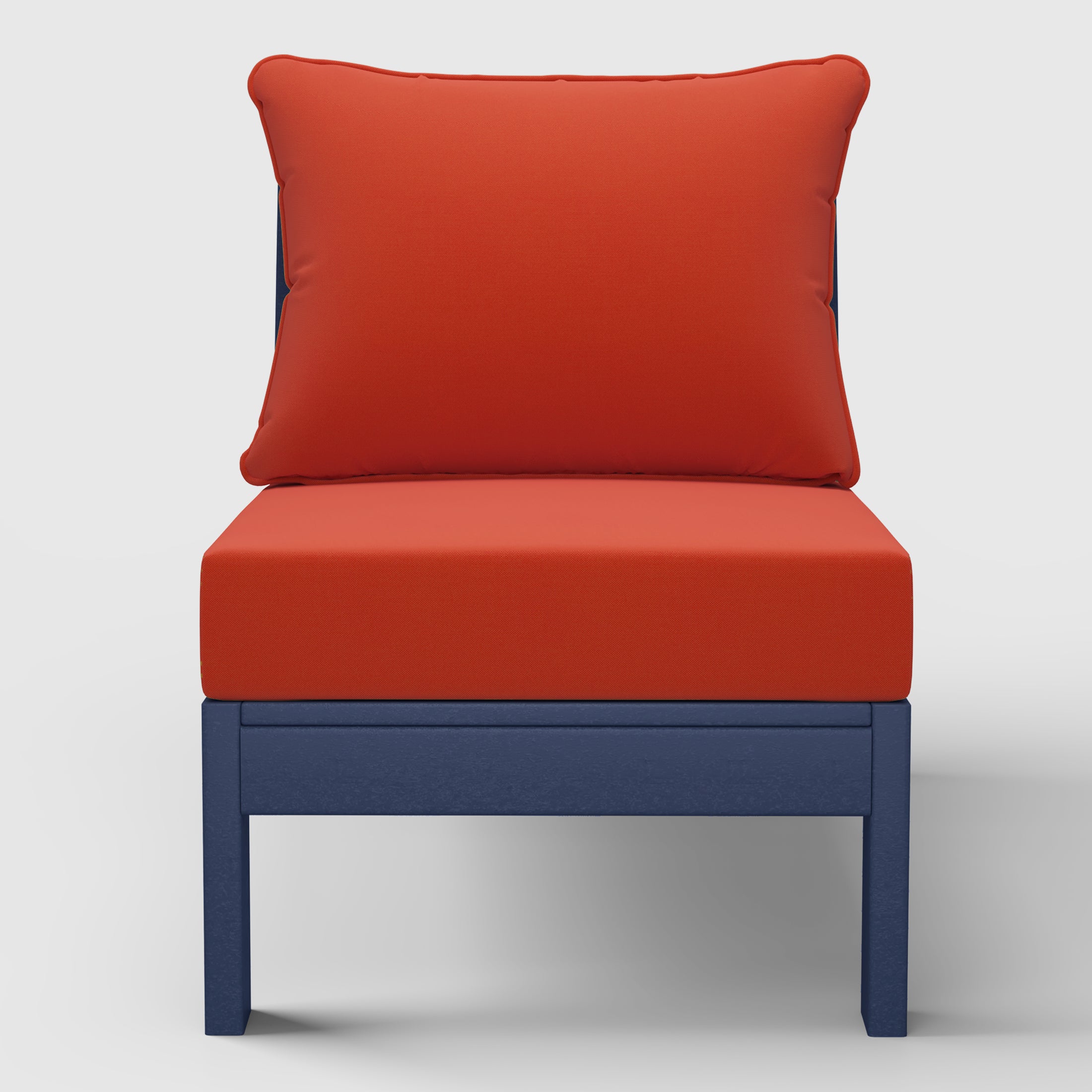 Portsmouth Outdoor HDPE Deep Seating Modular Armless Patio Chair with Patio Cushions