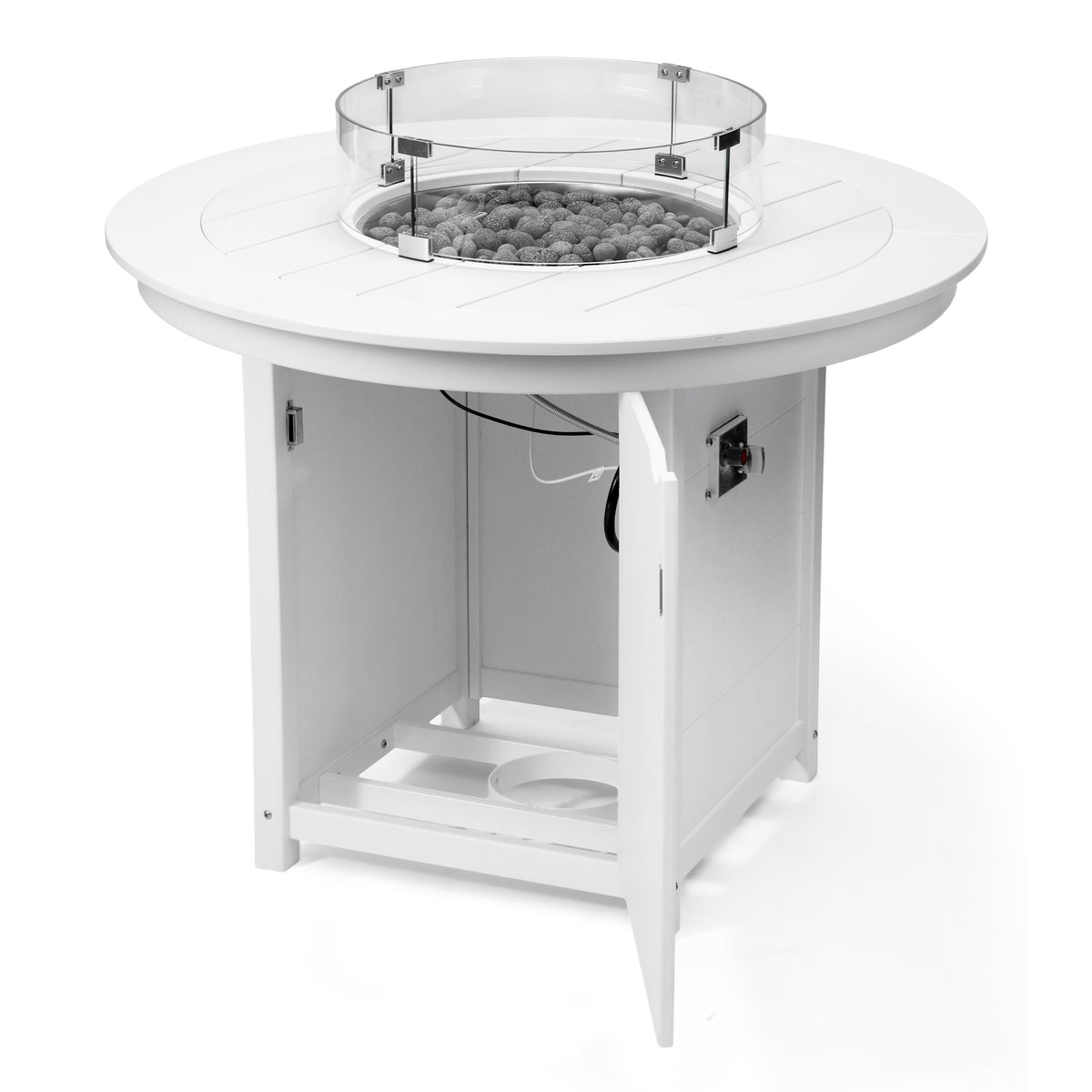 Sol 47" Modern Outdoor Patio Propane Round Counter Height Fire Pit Table