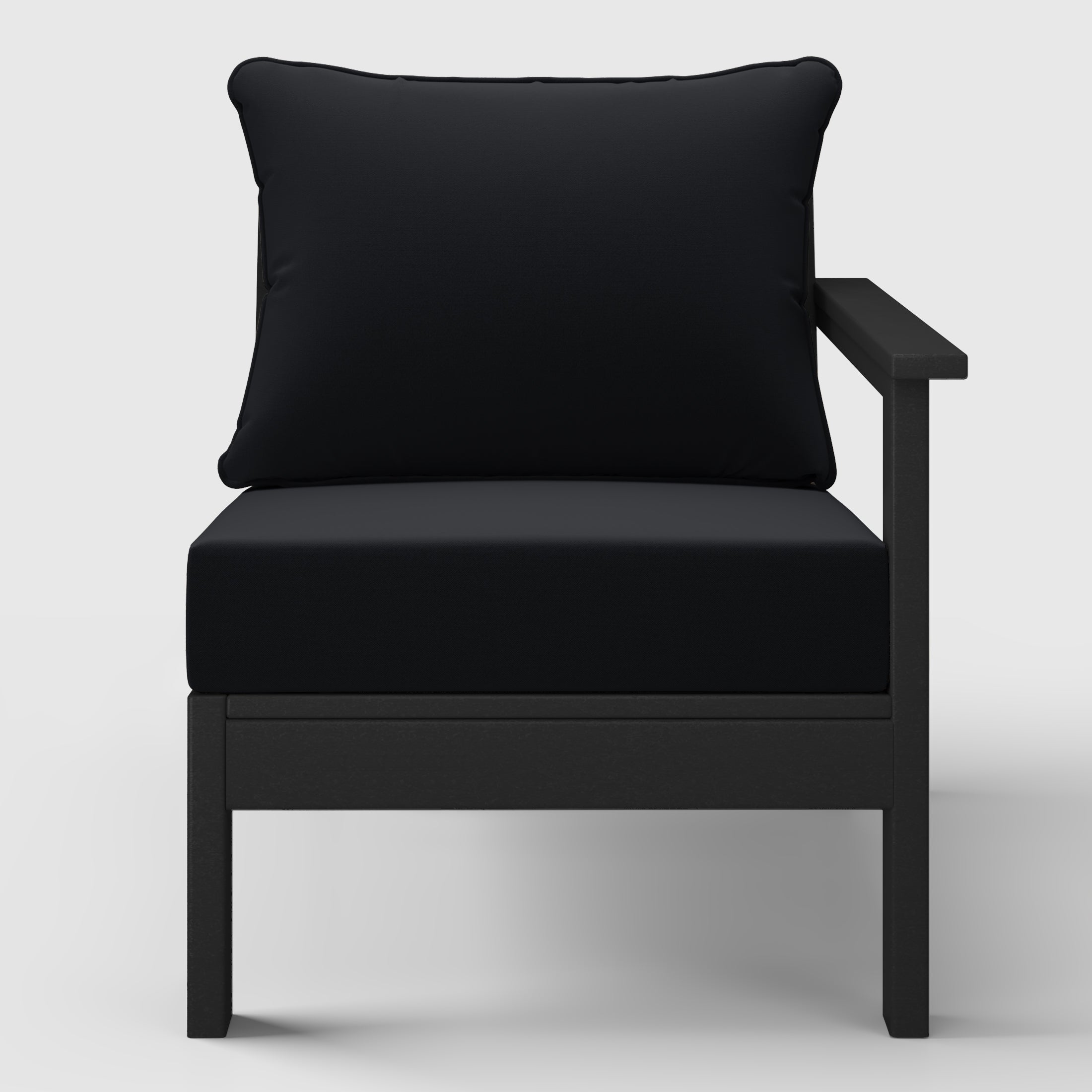 Portsmouth Outdoor Patio HDPE Right Arm Sectional Corner Club Chair with Patio Cushions