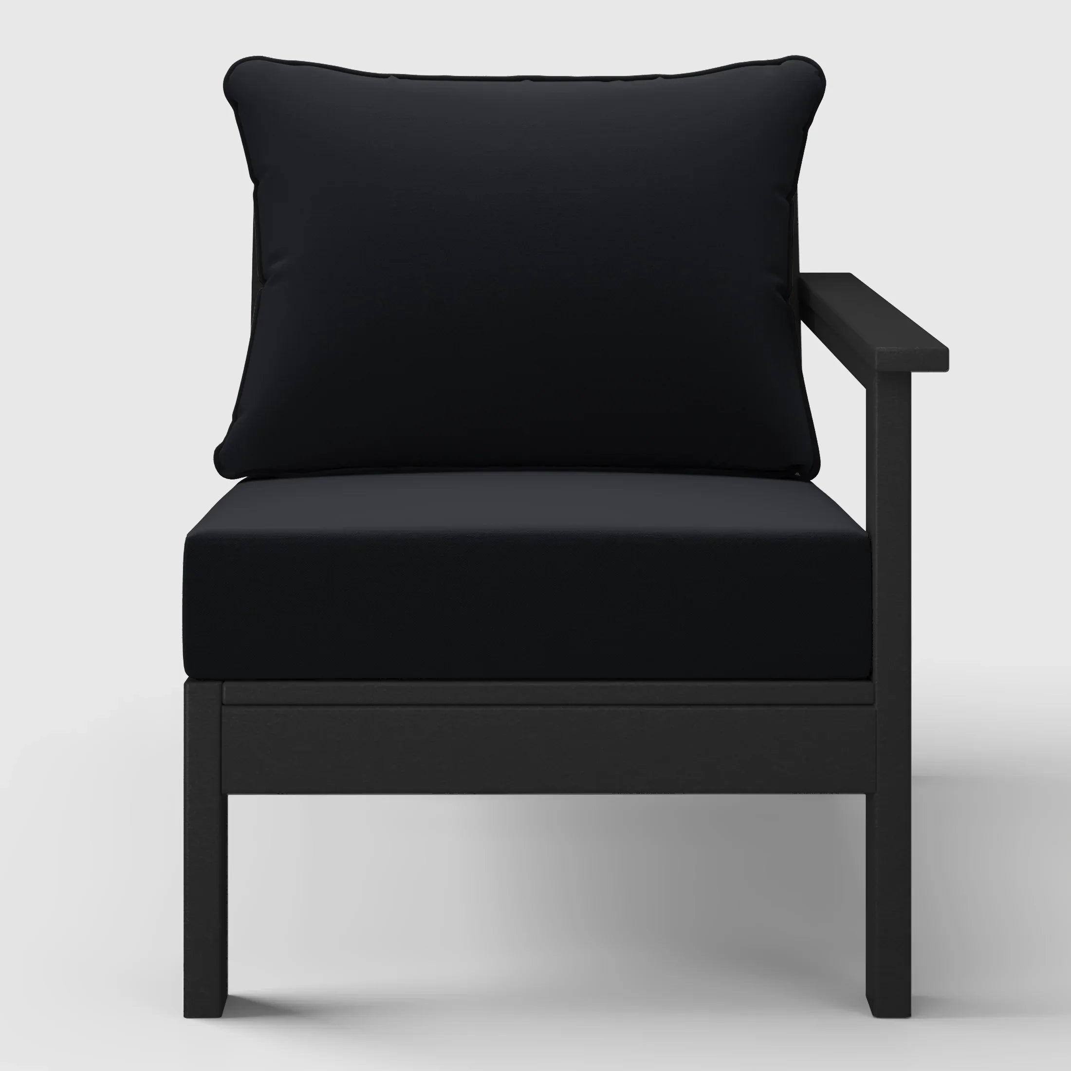 Portsmouth Outdoor Patio HDPE Right Arm Sectional Corner Club Chair with Patio Cushions
