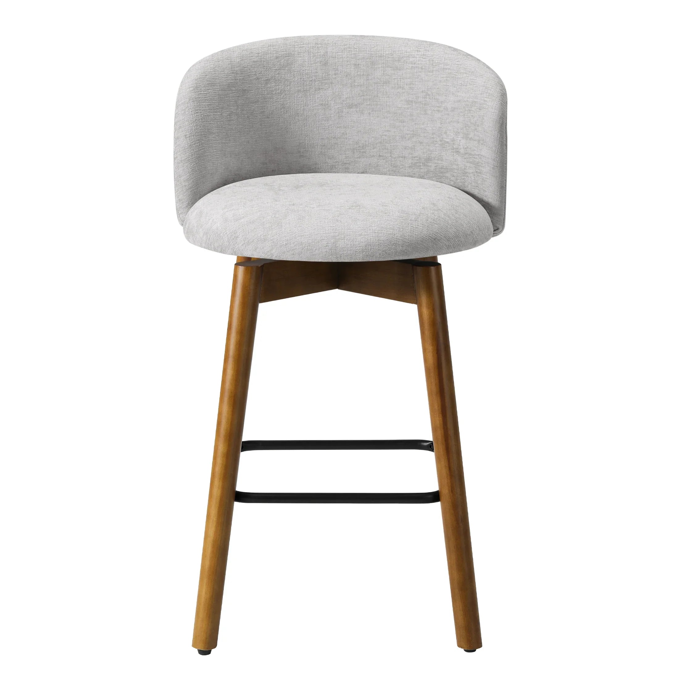 Danburry Modern Chenille Upholstered 26" Counter Height Swivel Bar Stools (Set of 3)