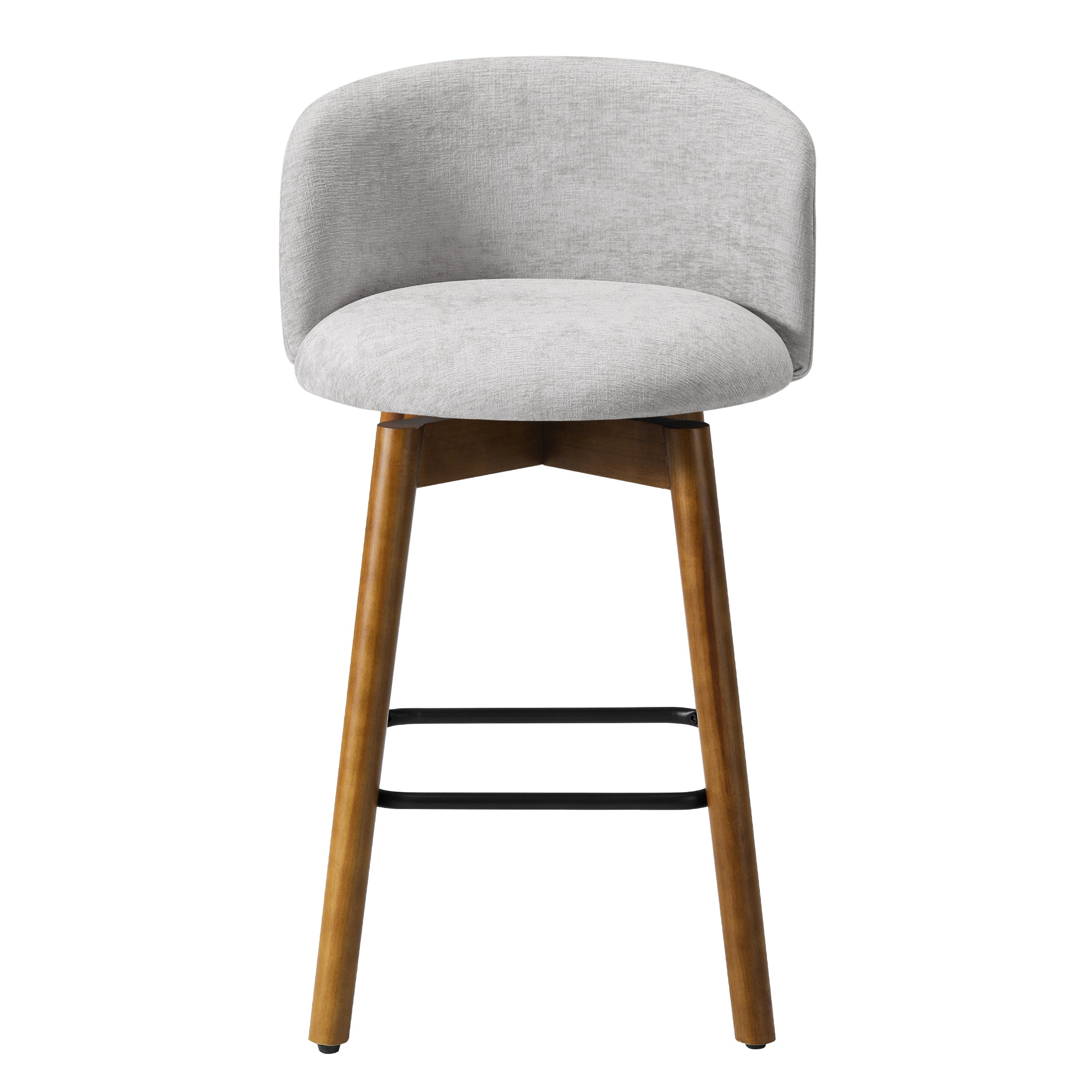 Danburry Modern Chenille Upholstered 26" Counter Height Swivel Bar Stools (Set of 2)