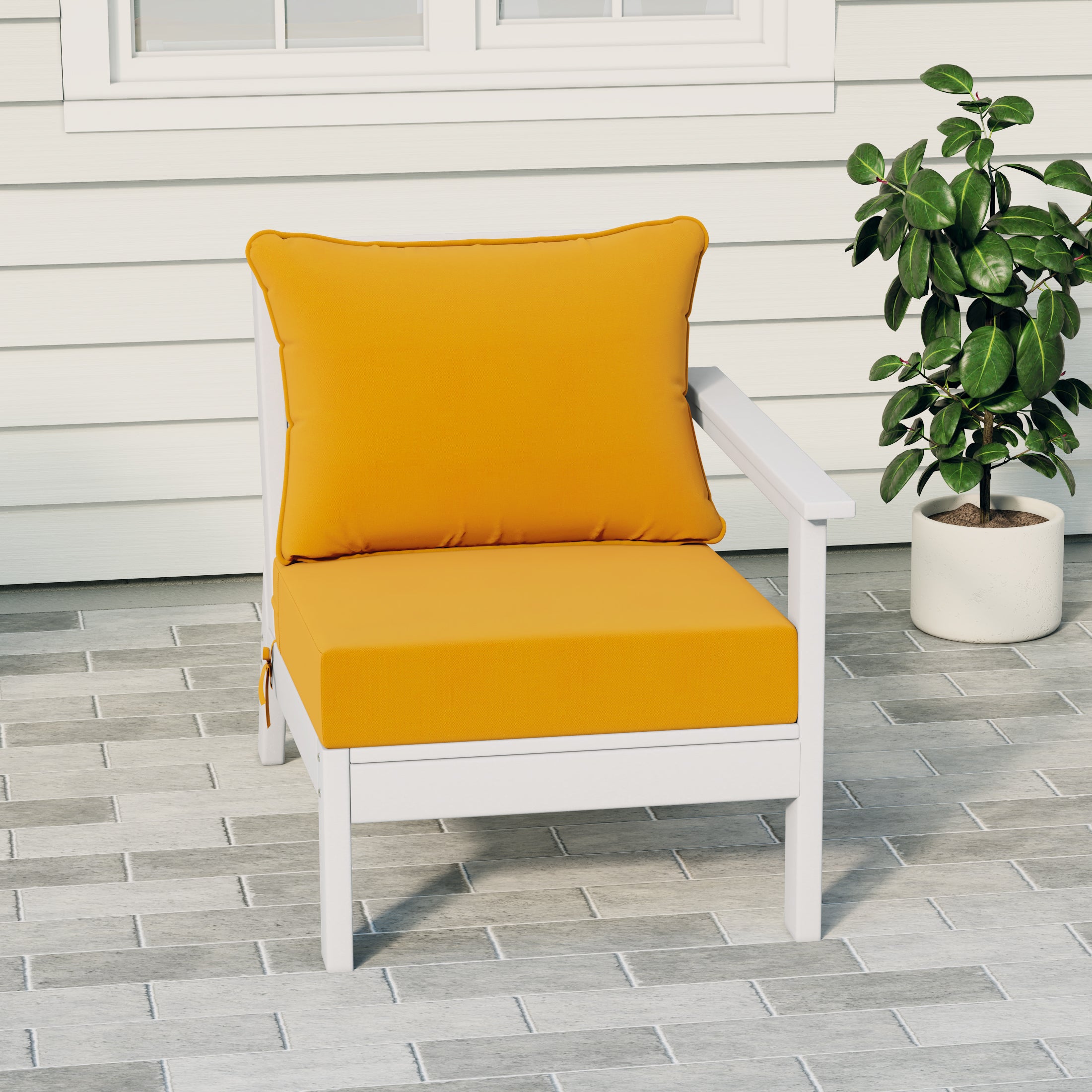 Portsmouth Outdoor Patio HDPE Right Arm Sectional Corner Club Chair with Patio Cushions