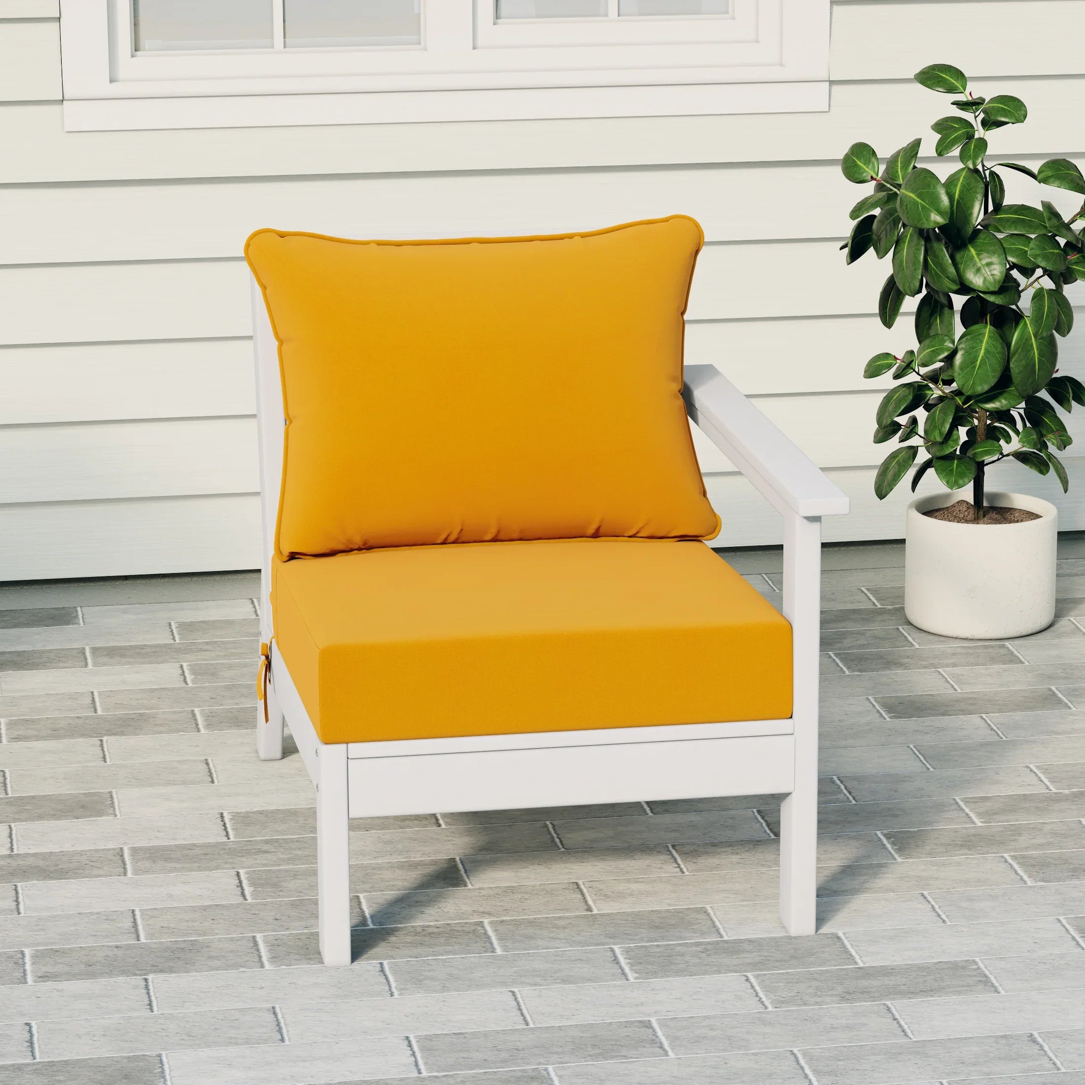 Portsmouth Outdoor Patio HDPE Right Arm Sectional Corner Club Chair with Patio Cushions