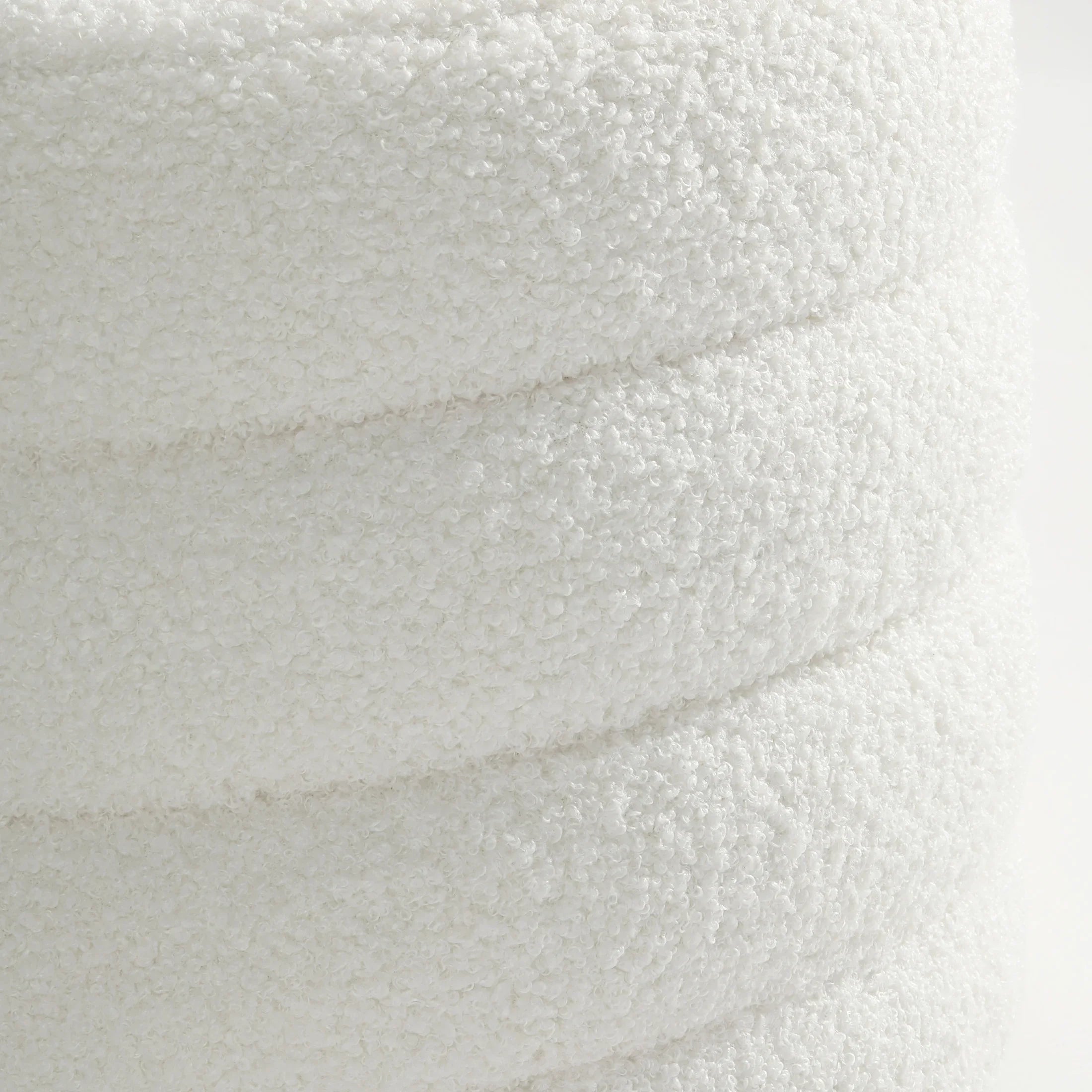 Celine Mid-Century Modern Faux Sherpa Round Storage Ottoman