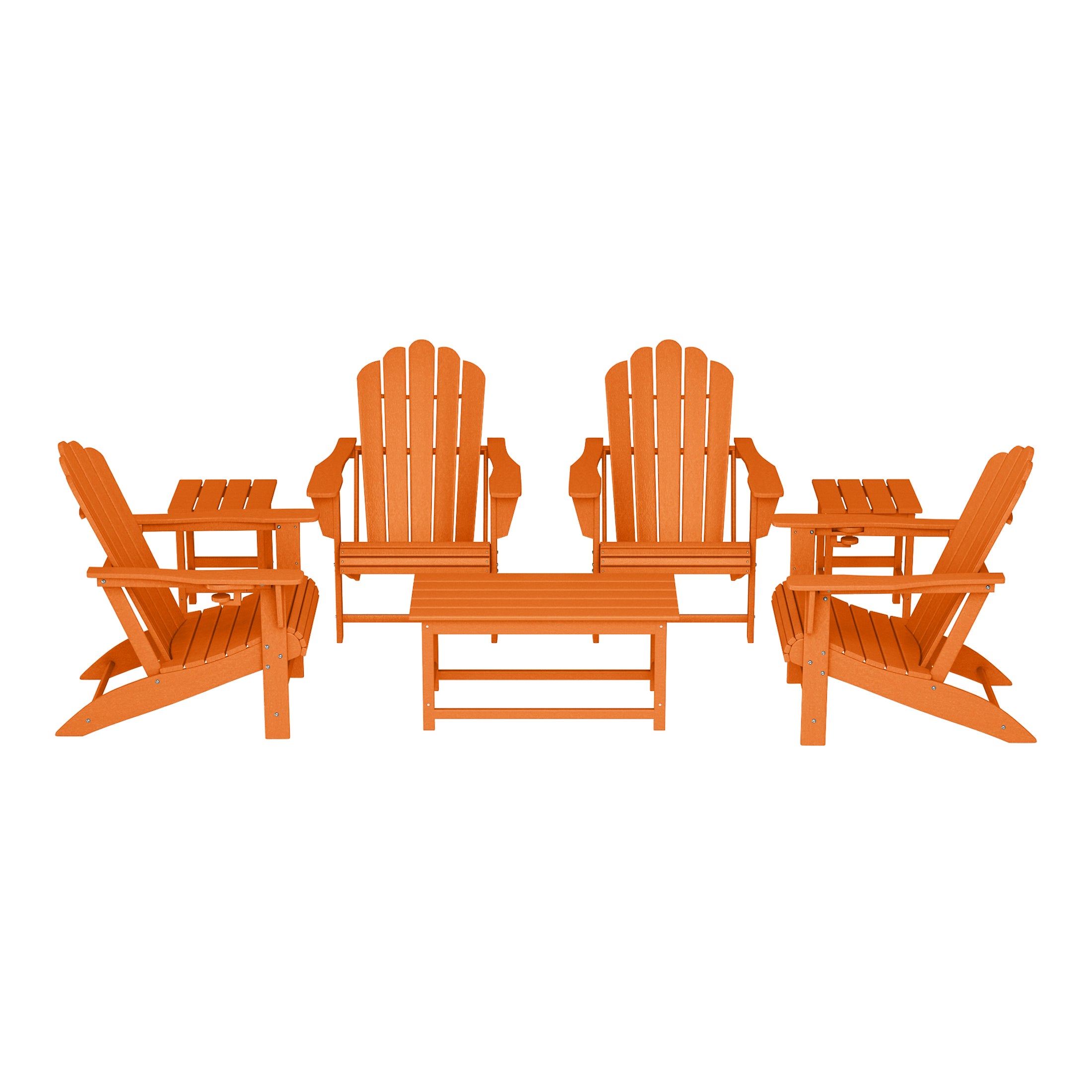 Lakeview 7-Piece HDPE Outdoor Patio Furniture Adirondack Conversation Set