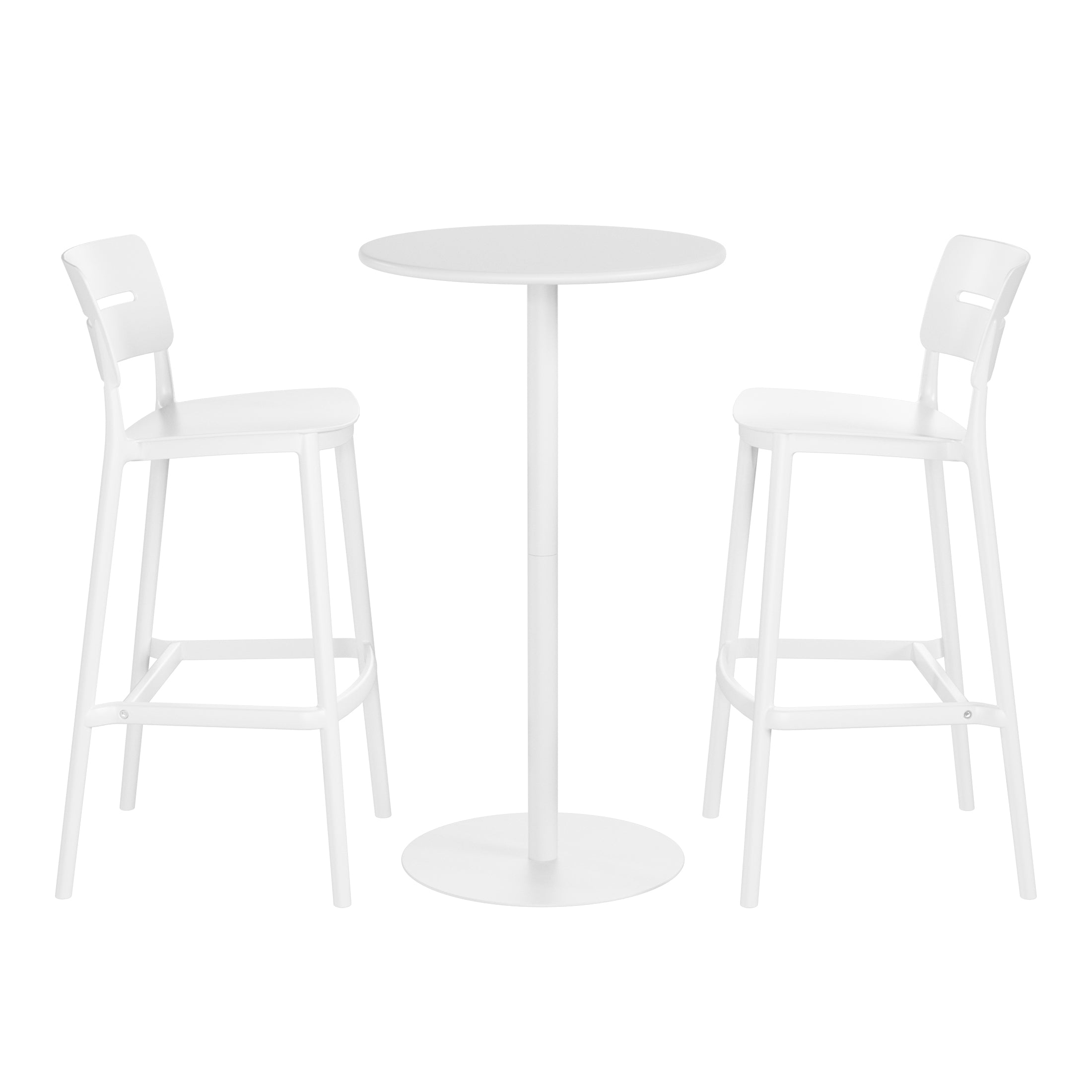 Sunshine 3-Piece Outdoor Adjustable Round Bar Height Patio Table Dining Set