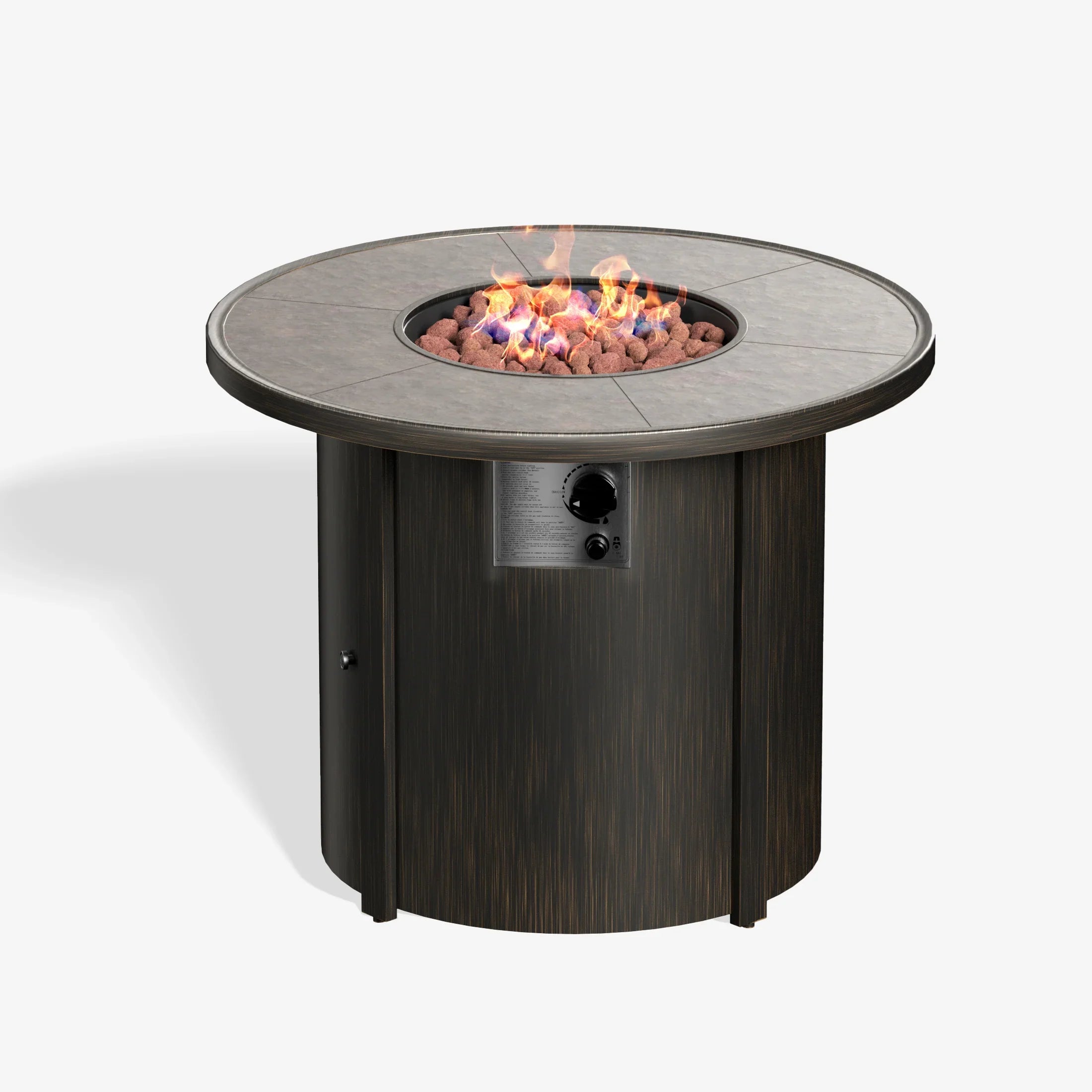 Hampshire Outdoor Propane Gas Fire Pit Table Round 30,000 BTU