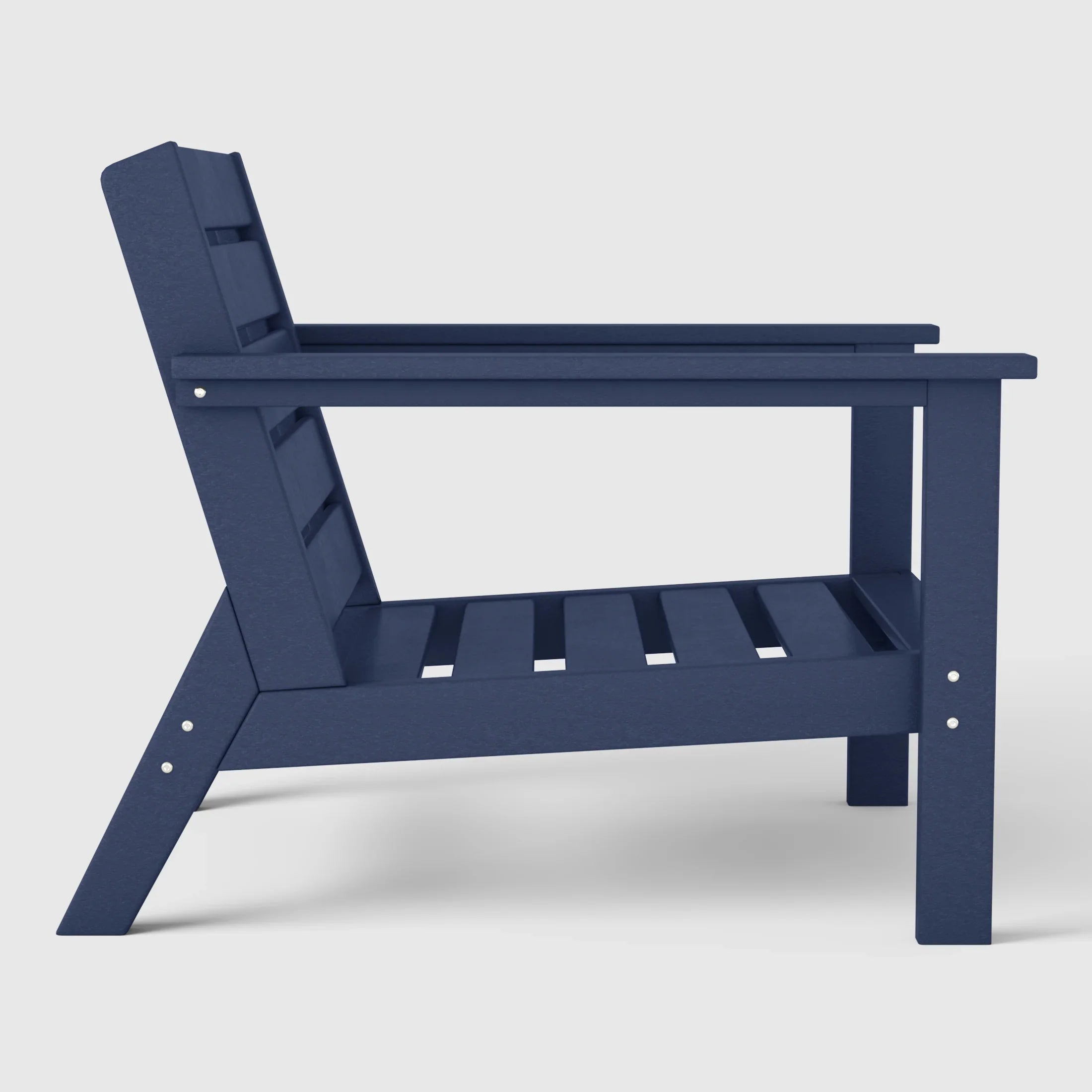 Portsmouth Outdoor Modern HDPE Patio Club Chair with Deep Seat Cushions