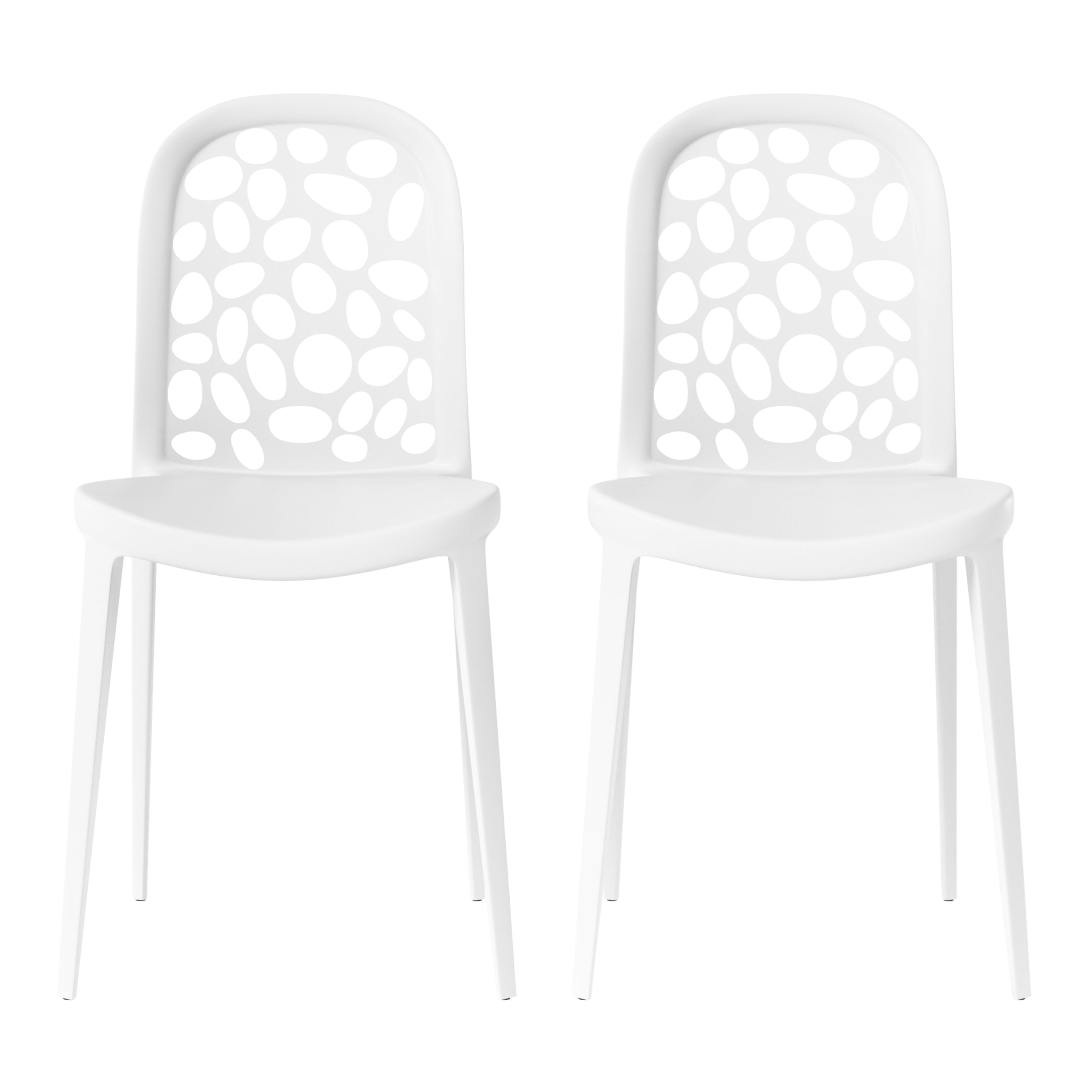 Sunshine Outdoor Modern Stackable Patio Dining Chairs (Set of 2)