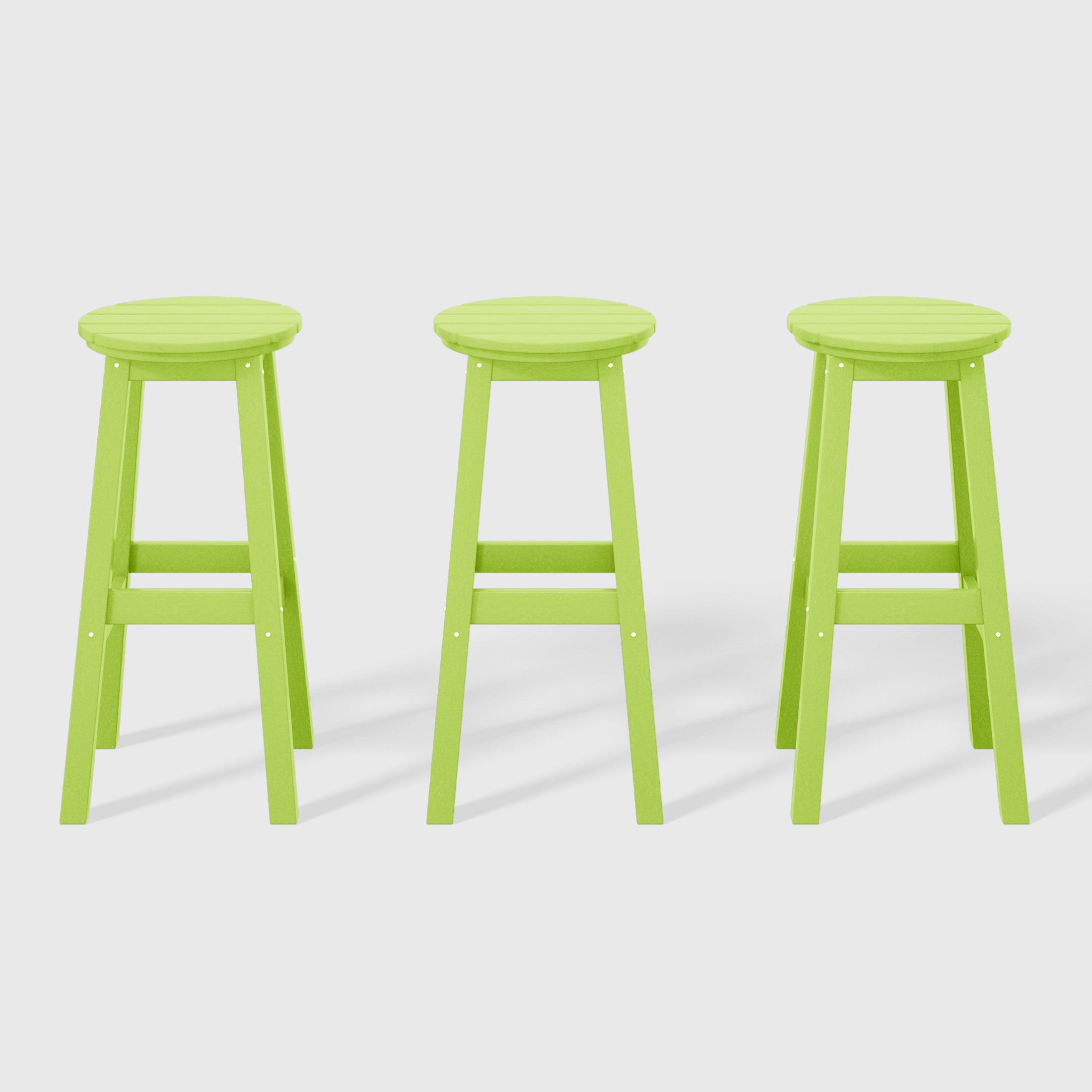 Paradise 29" HDPE Outdoor Patio Round Bar Stool Set of 3