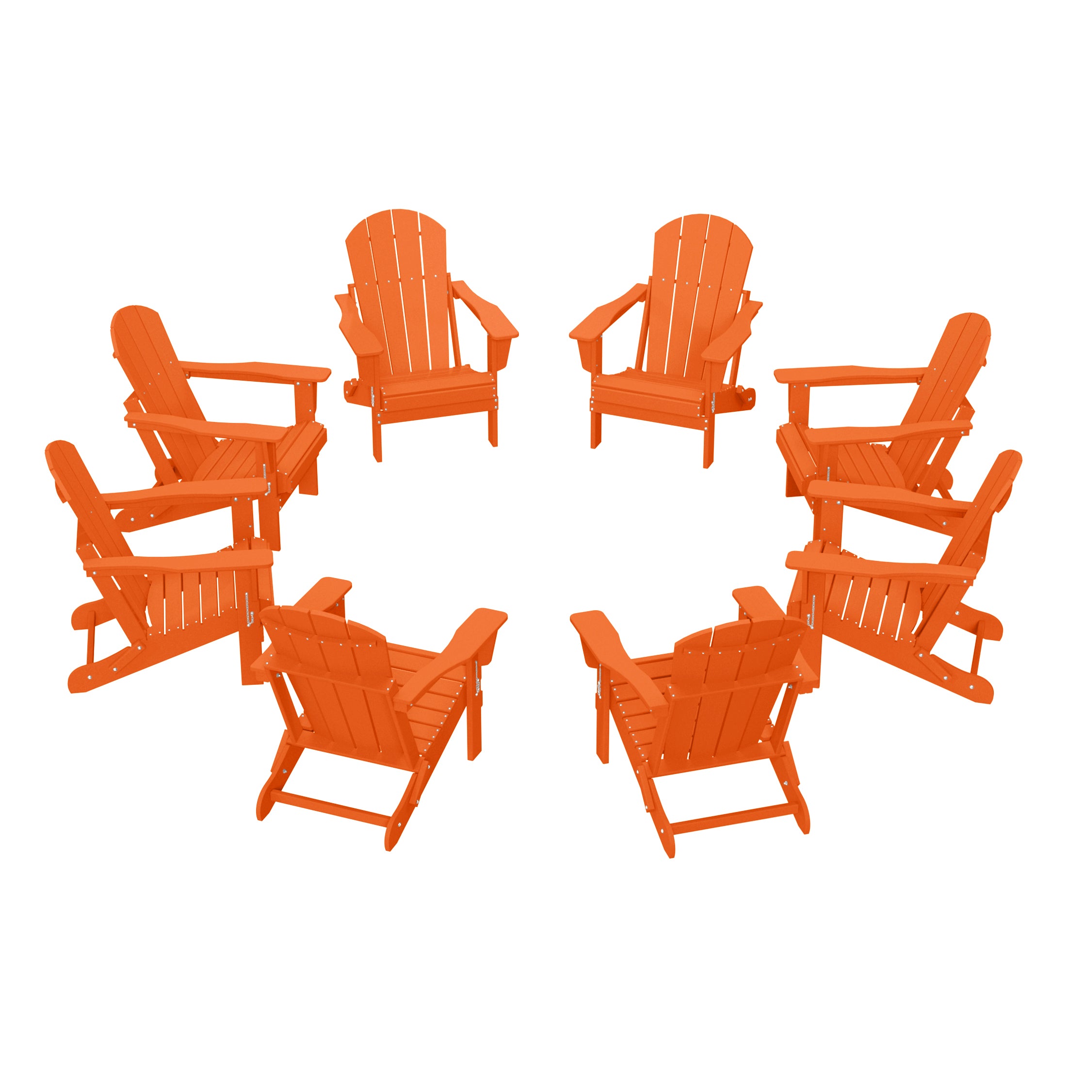 Paradise Outdoor Folding Poly Adirondack Chair (Set of 8)