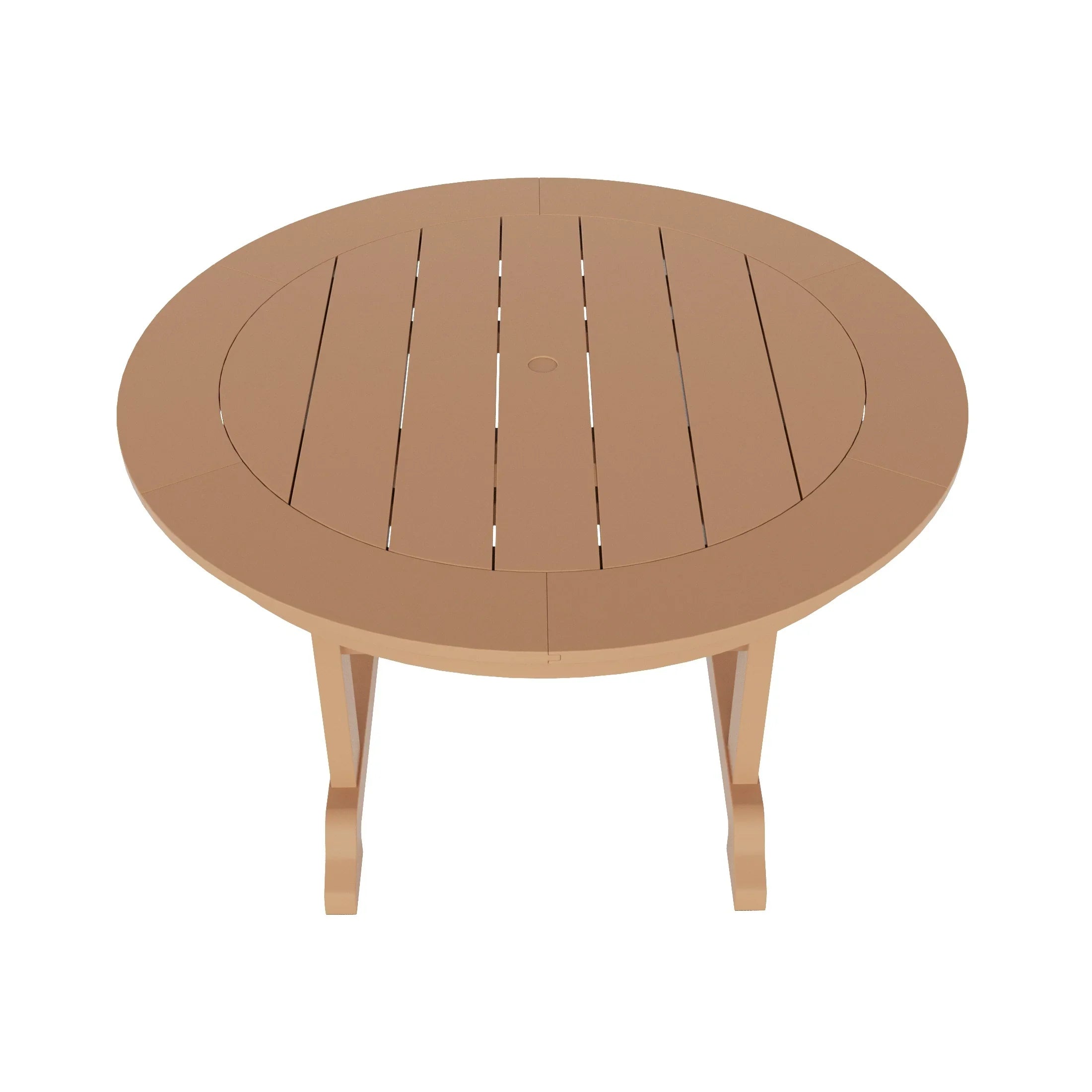 Paradise 5-Piece HDPE Round Patio Dining Table Set with Foldable Chairs