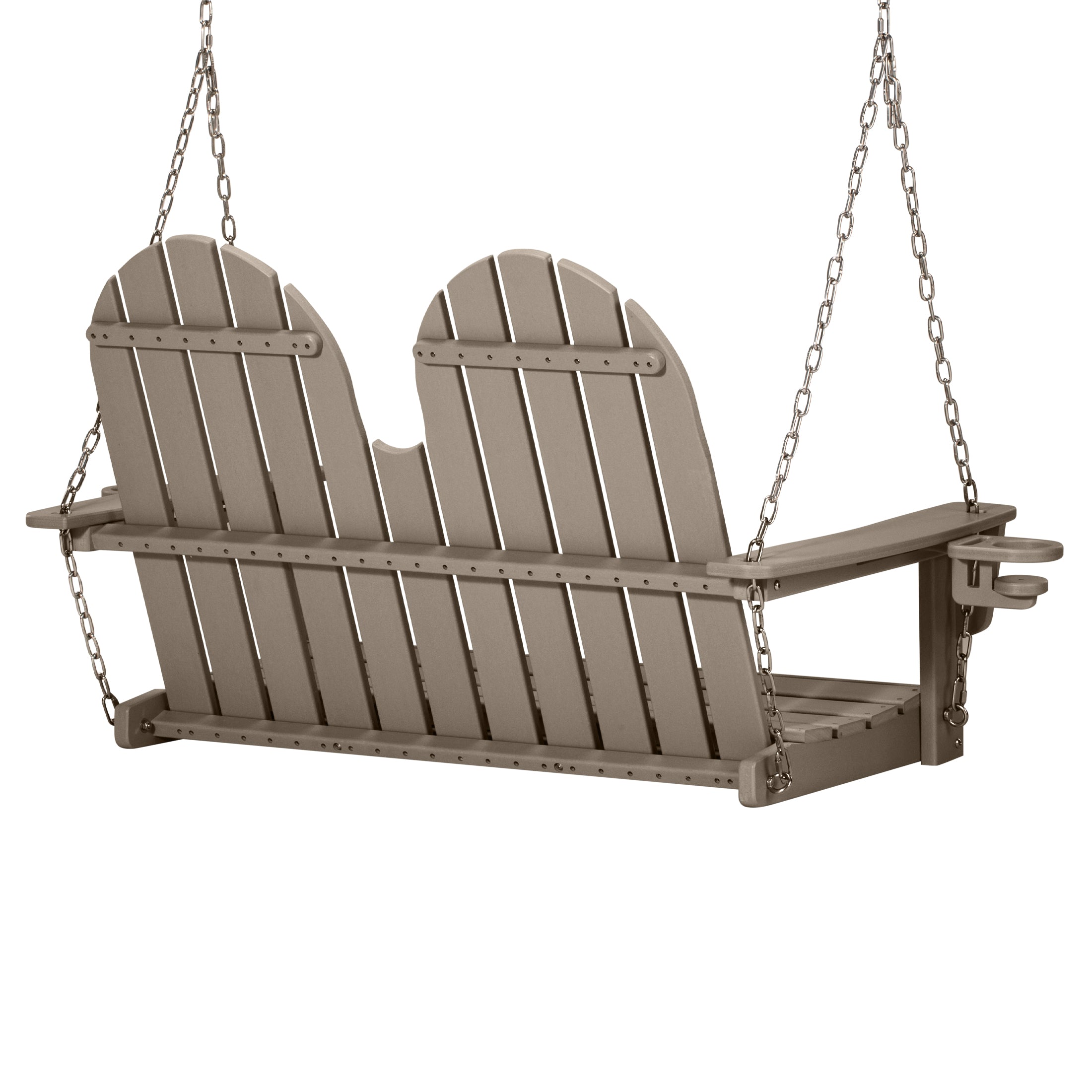 Savannah 4ft Outdoor HDPE Poly Farmhouse Hanging Porch Swing With Cup Holders
