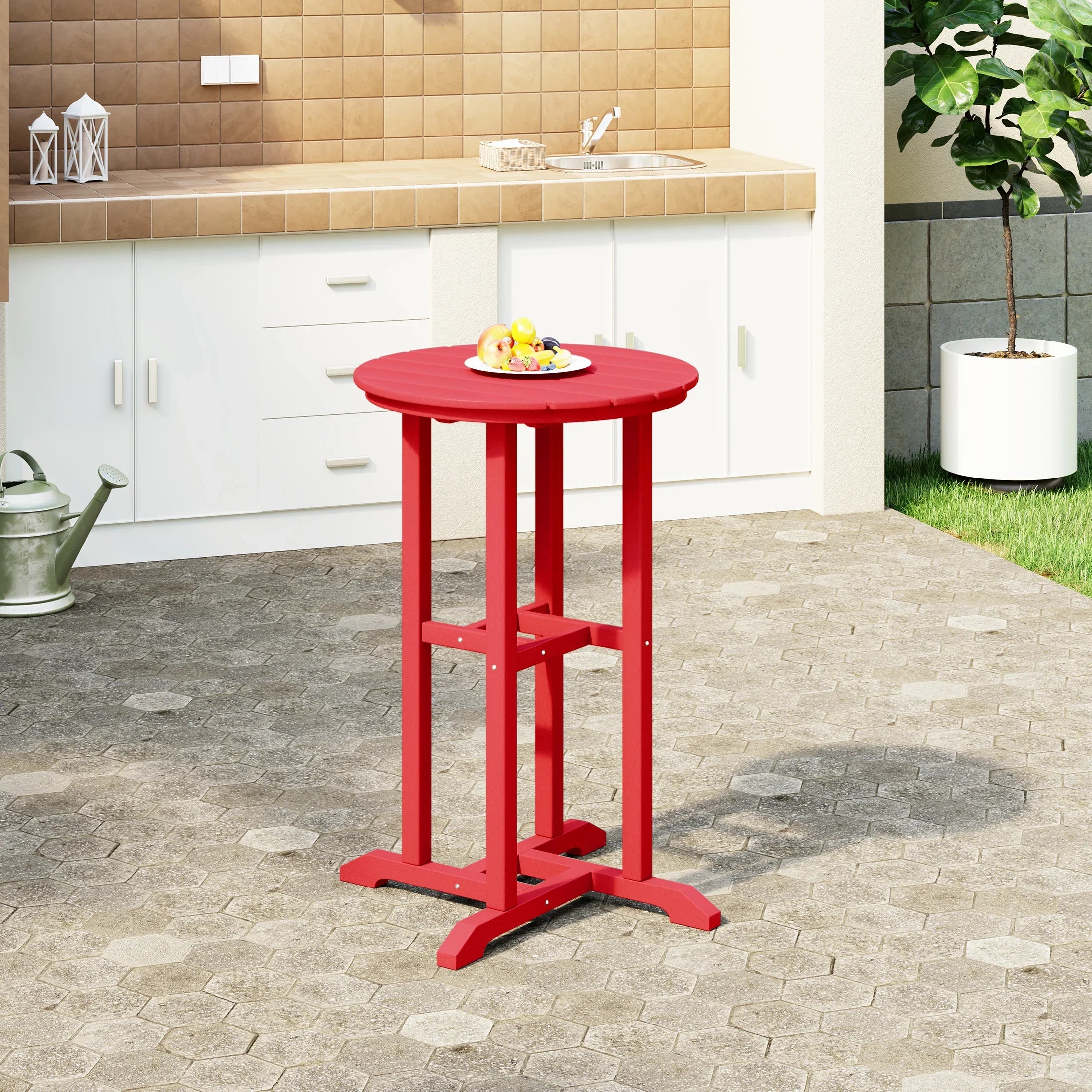 Paradise 37" Counter Height Round Outdoor Patio Bistro Bar Table