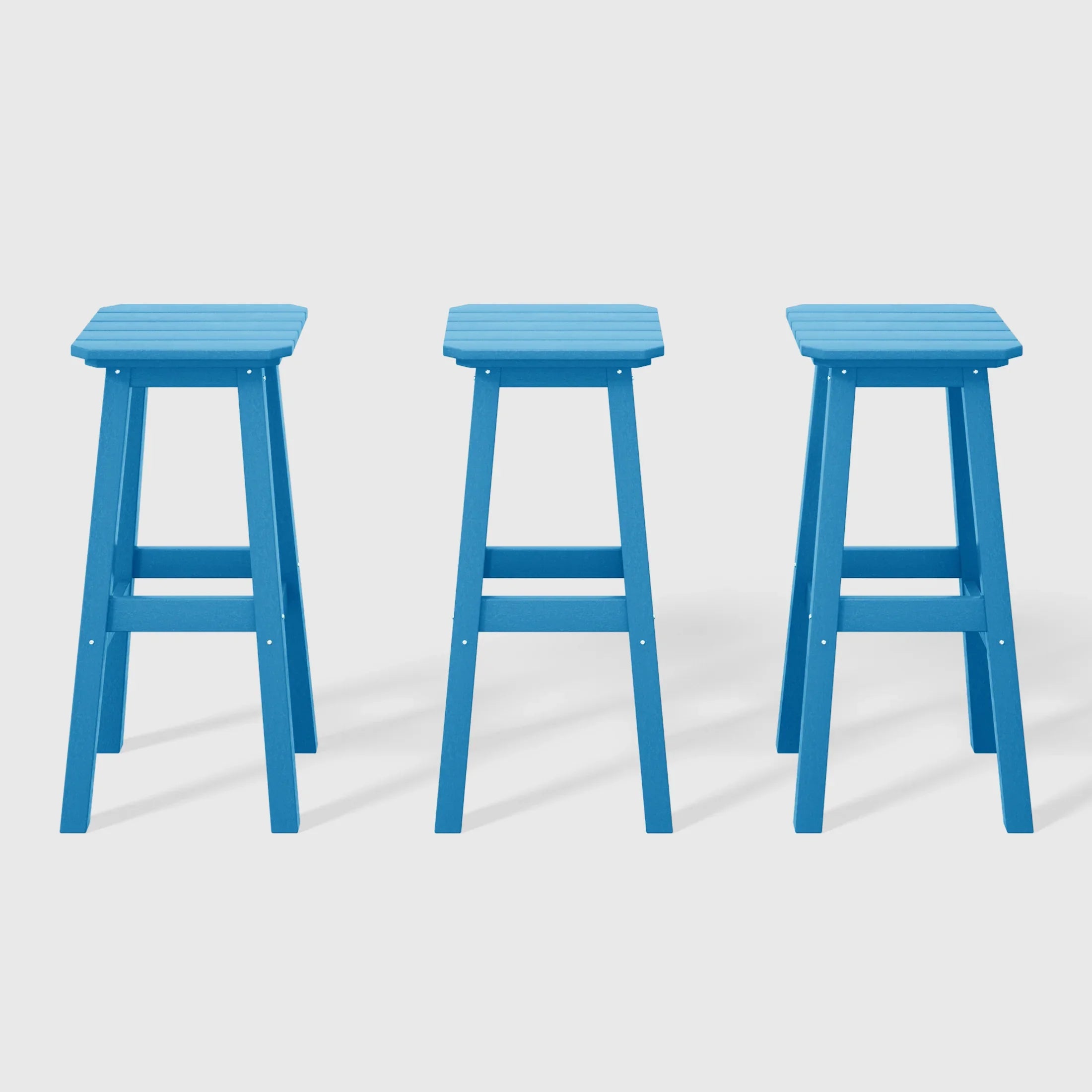 Paradise 29" HDPE Outdoor Patio Square Bar Stools (Set of 3)
