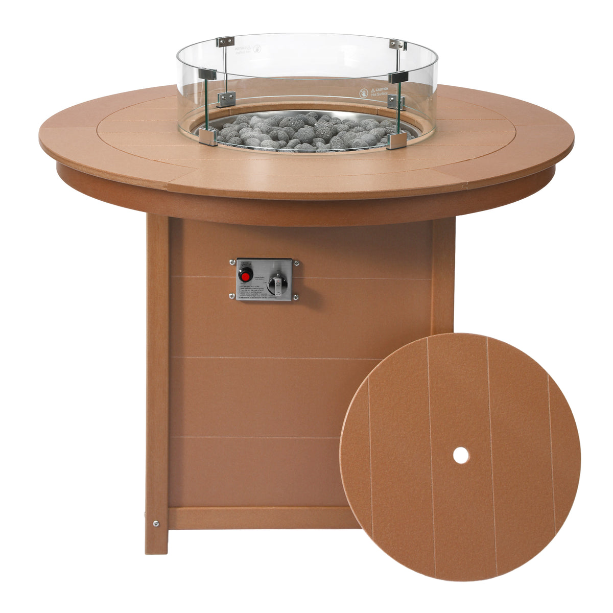 Sol 47" Modern Outdoor Patio Propane Round Counter Height Fire Pit Table