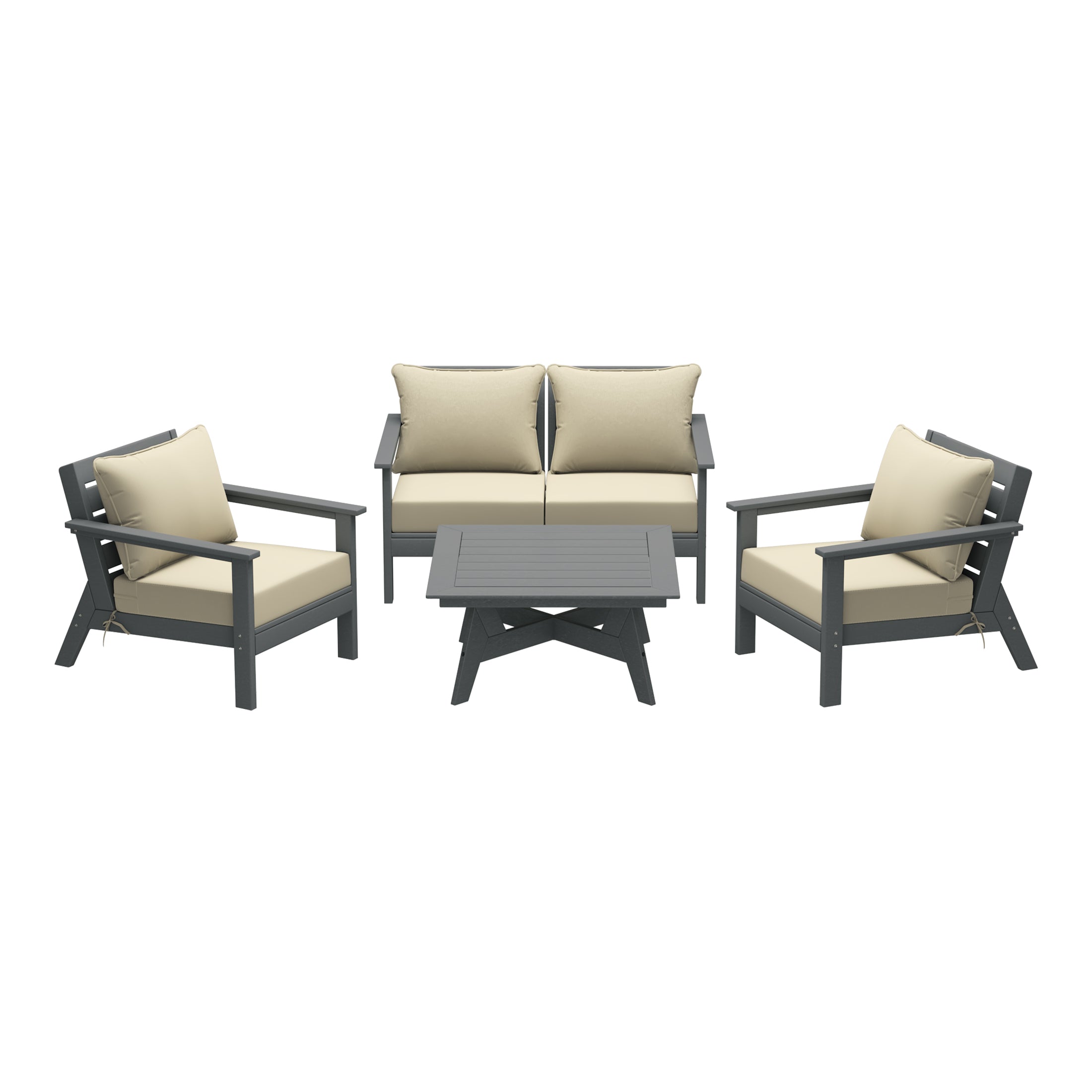 Portsmouth Outdoor 5-Piece Modular Sectional Patio Furniture Sofa Set