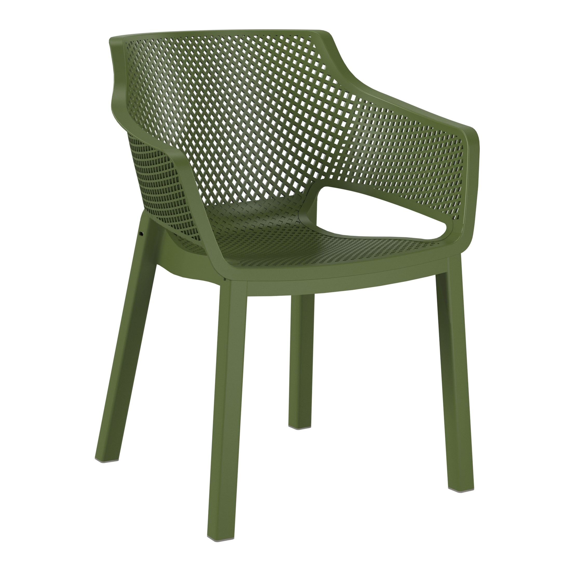 Sunshine Outdoor Modern Stackable Plastic Resin Patio Dining Armchair (Set of 4)