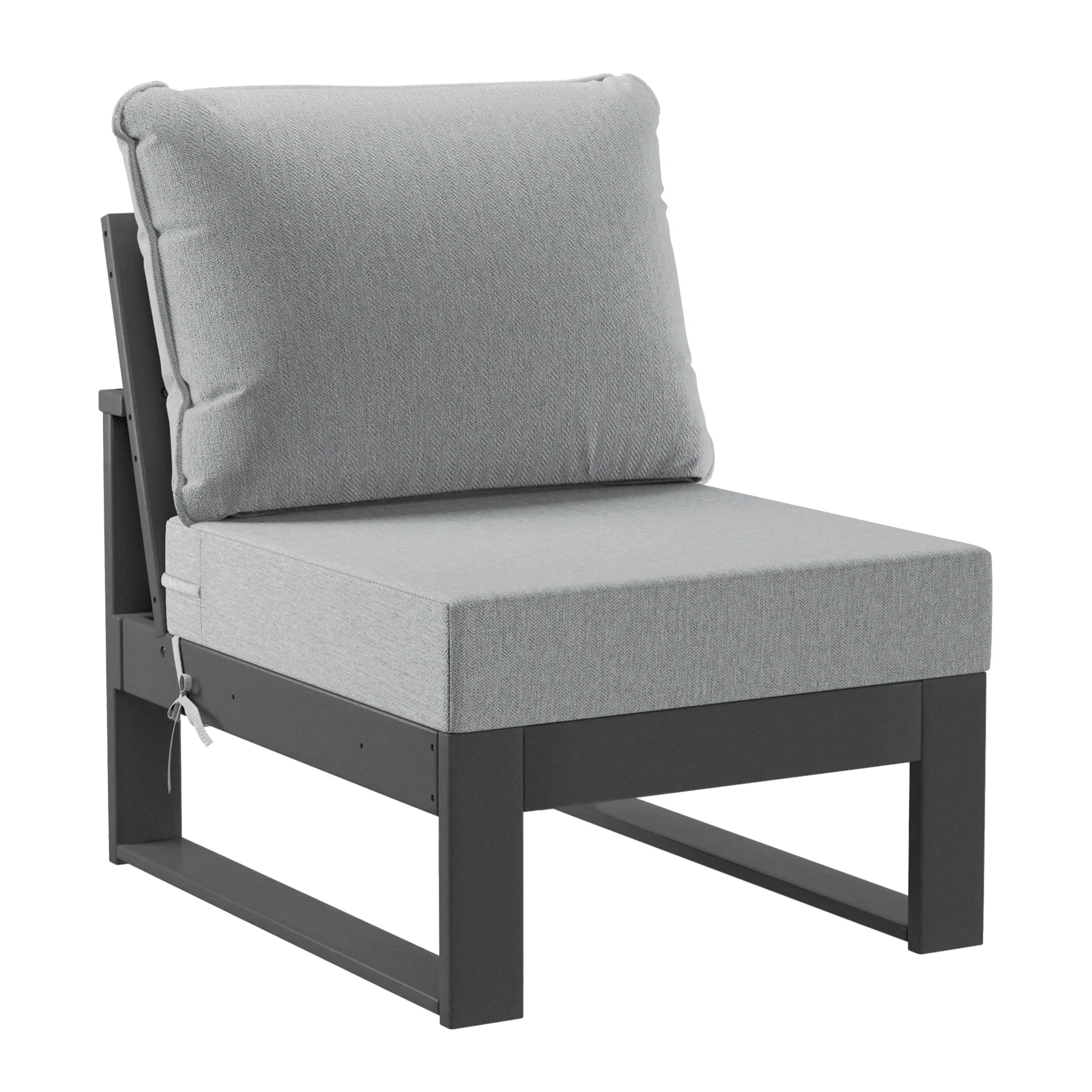Rockaway 4-Piece Outdoor HDPE All-Weather Modern Deep Seating Patio Sofa Sectional Set with Waterproof Cushions