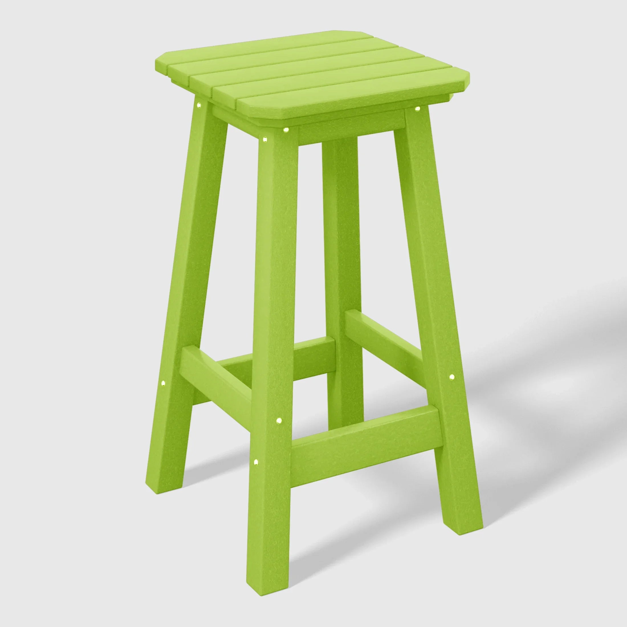 Paradise 24" HDPE Outdoor Patio Counter High Backless Square Bar Stool