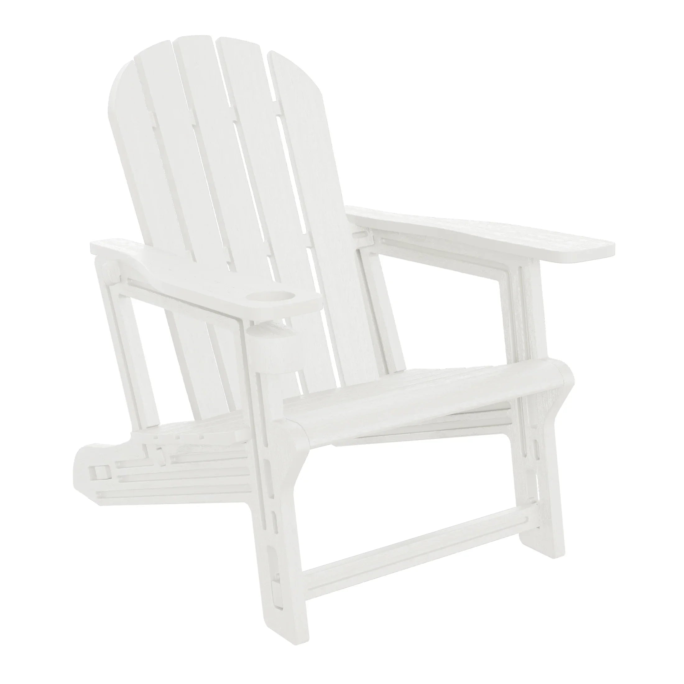 Cayman 2-Piece HDPE Plastic Adirondack Patio Chair With 18" Side Table Set