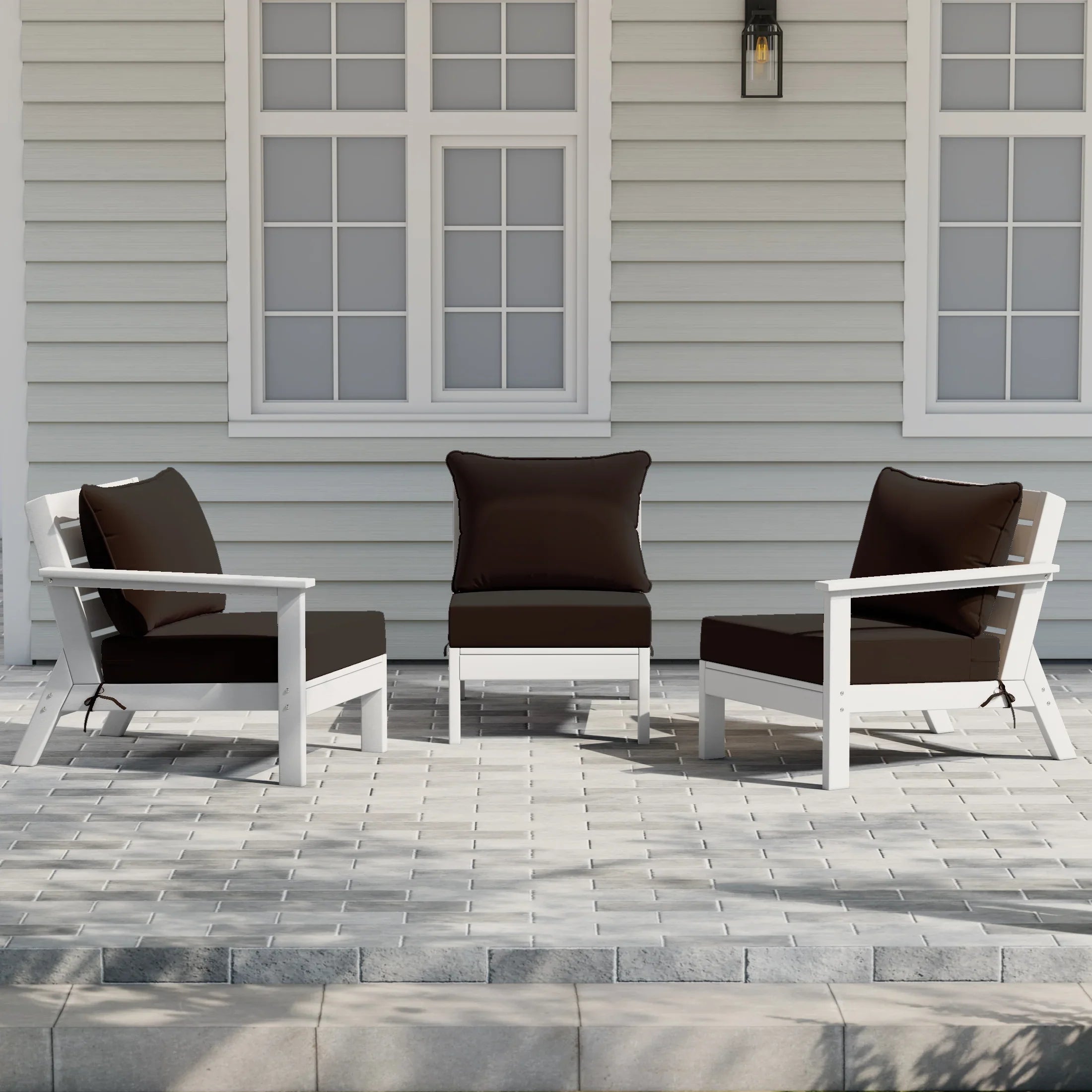 Portsmouth Outdoor Patio HDPE Sectional Sofa with Patio Cushions