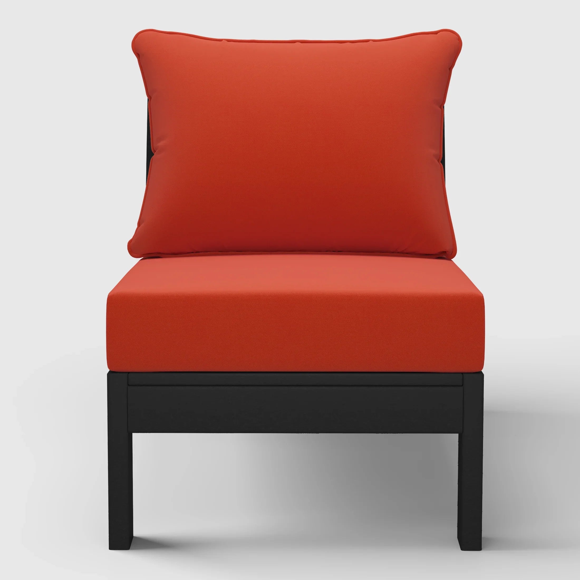 Portsmouth Outdoor HDPE Deep Seating Modular Armless Patio Chair with Patio Cushions
