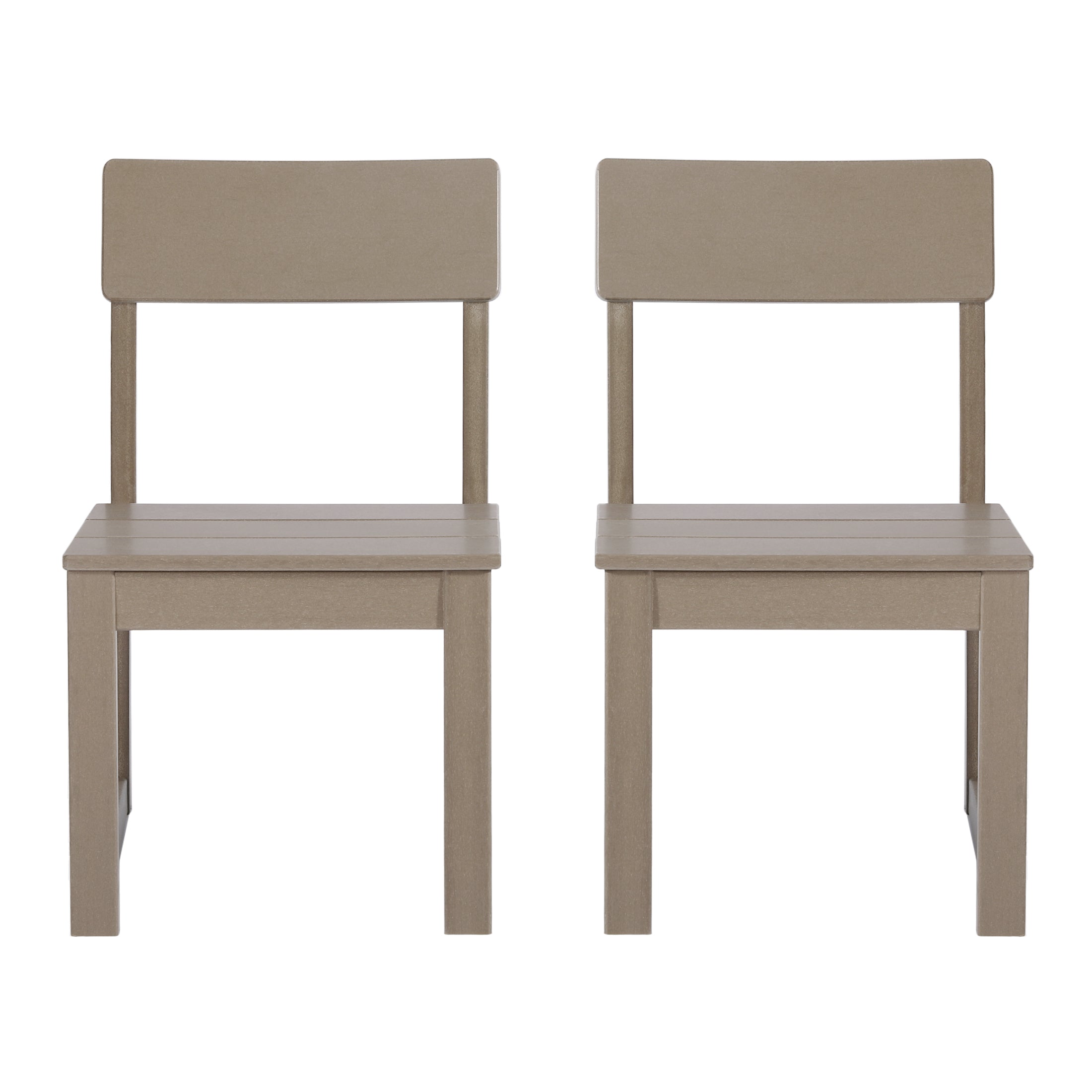 Cambria Modern HDPE Outdoor Armless Patio Dining Chairs (Set of 2)
