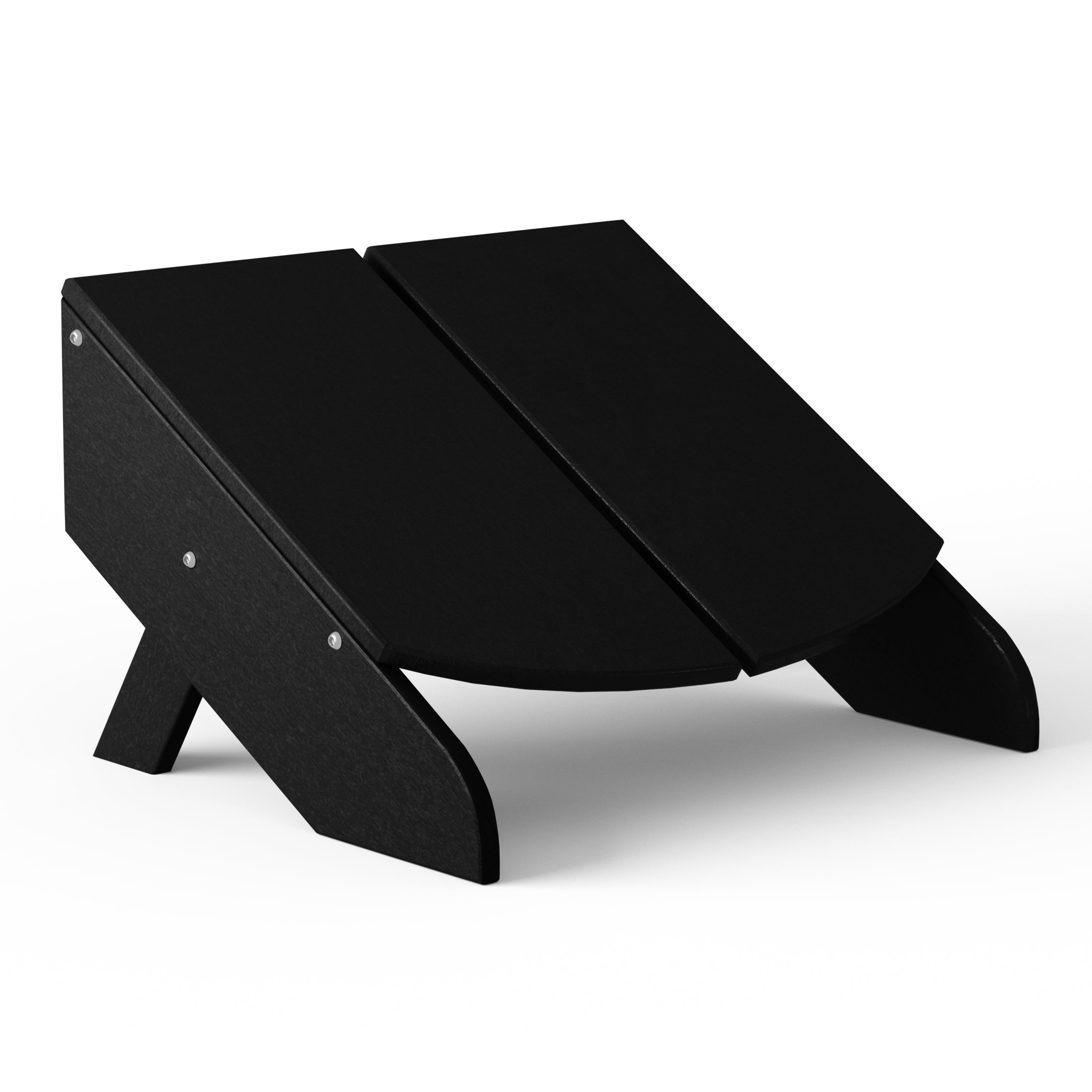 Seaview Outdoor 4-Piece HDPE Modern Adirondack Chairs Set with Folding Patio Ottomans and Cup Holder