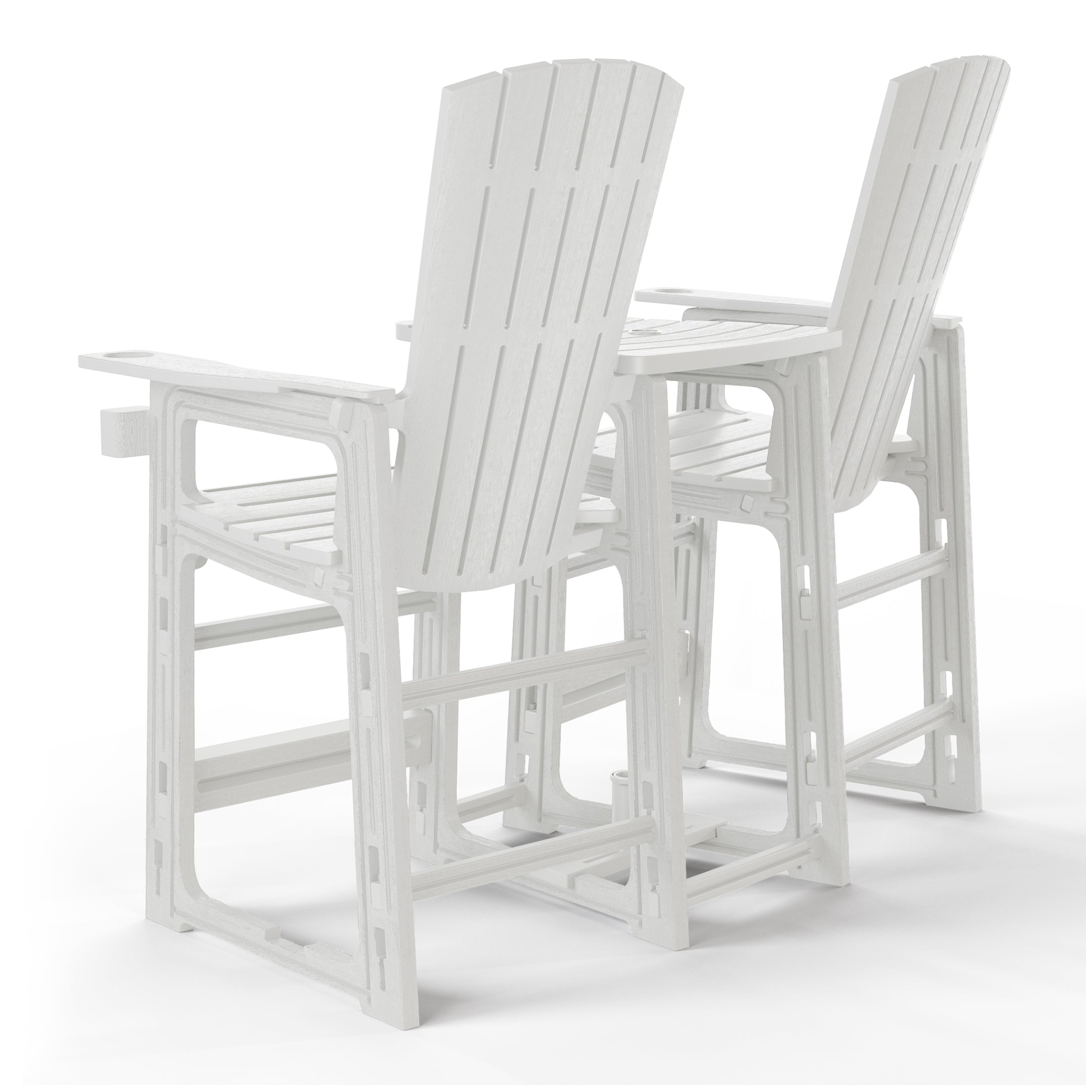 Cayman Outdoor Tall Adirondack Chairs With Connecting Table Tray (Set of 2)