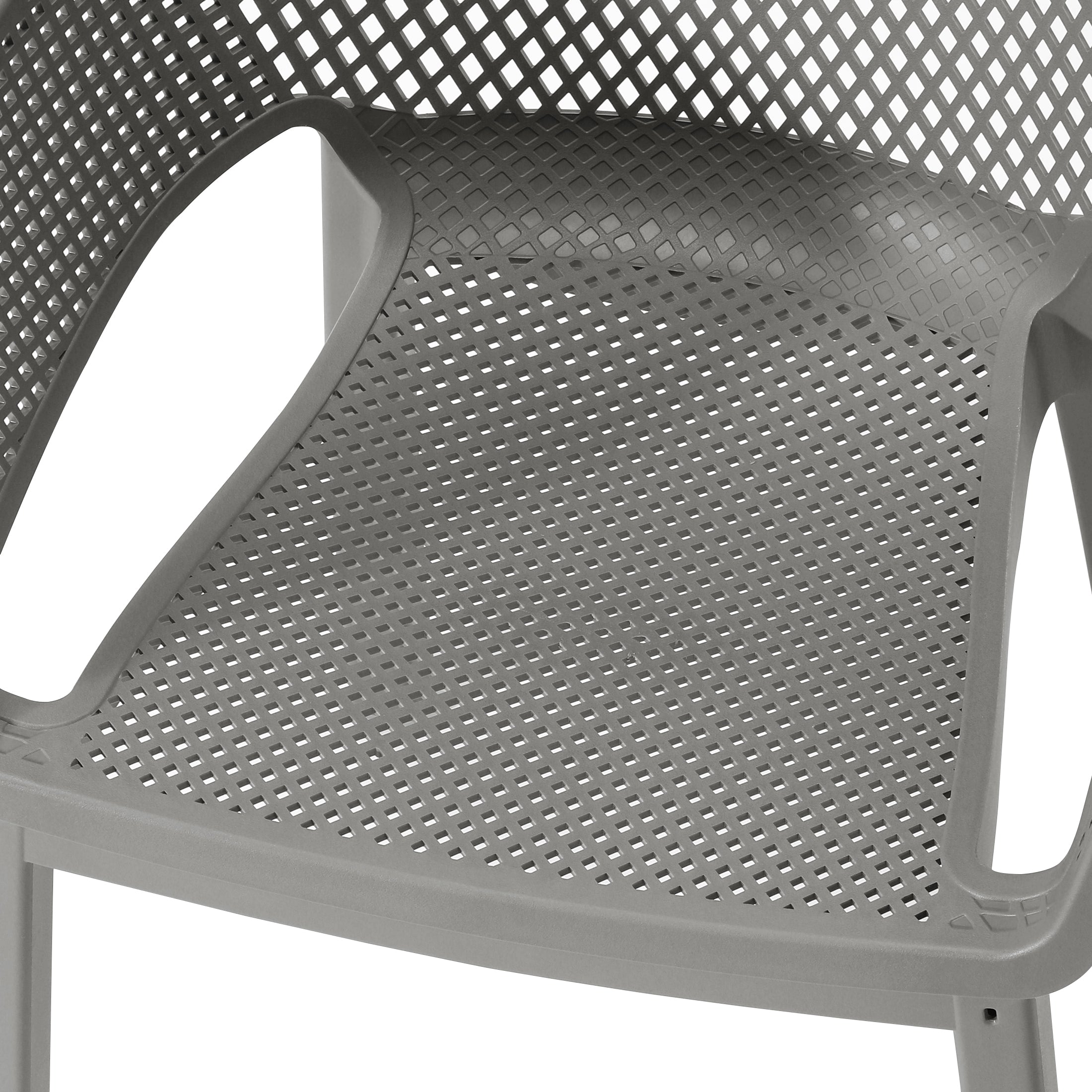 Sunshine Outdoor Modern Stackable Plastic Resin Patio Dining Armchair (Set of 4)