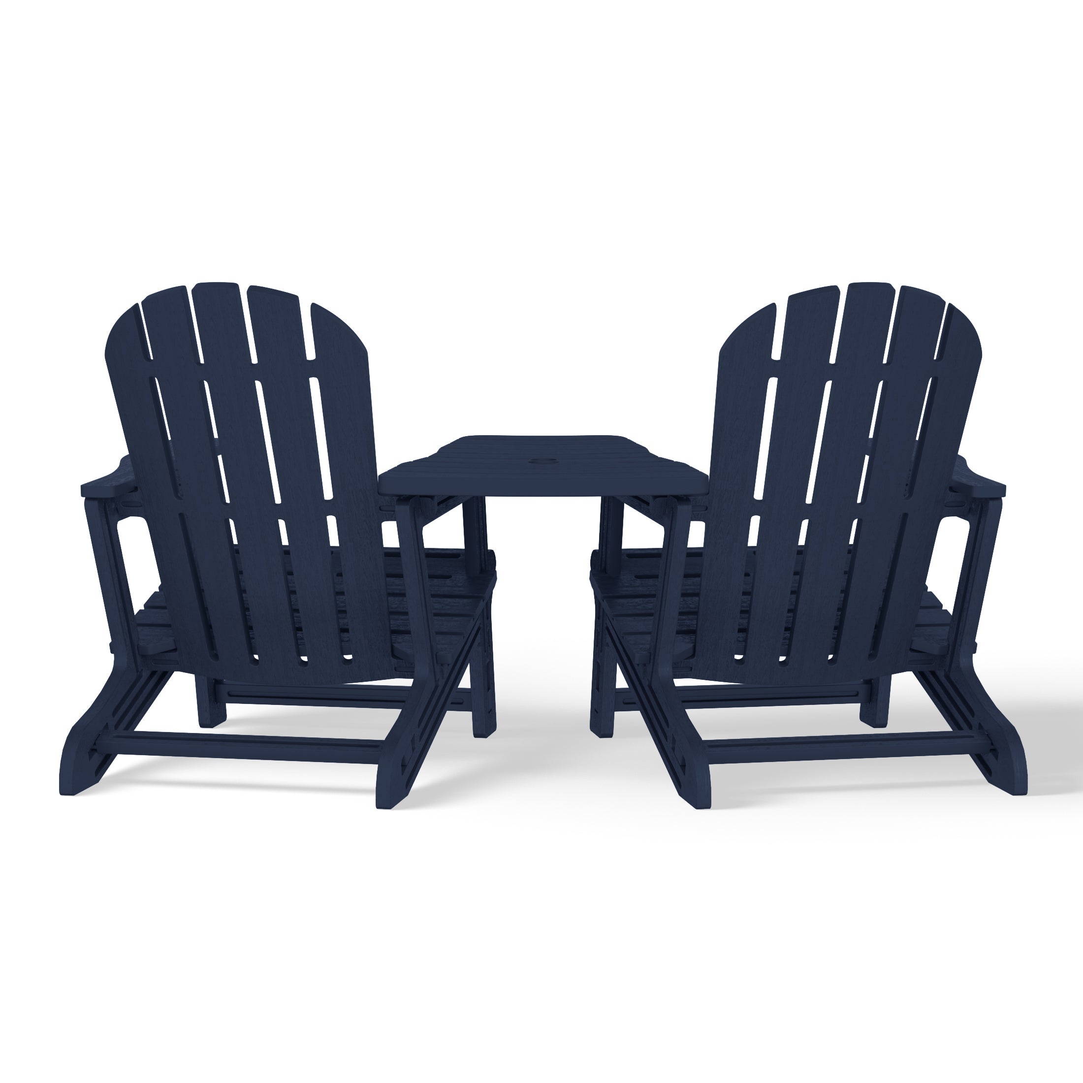 Cayman Outdoor HDPE Adirondack Chairs With Connecting Table Tray (Set of 2)