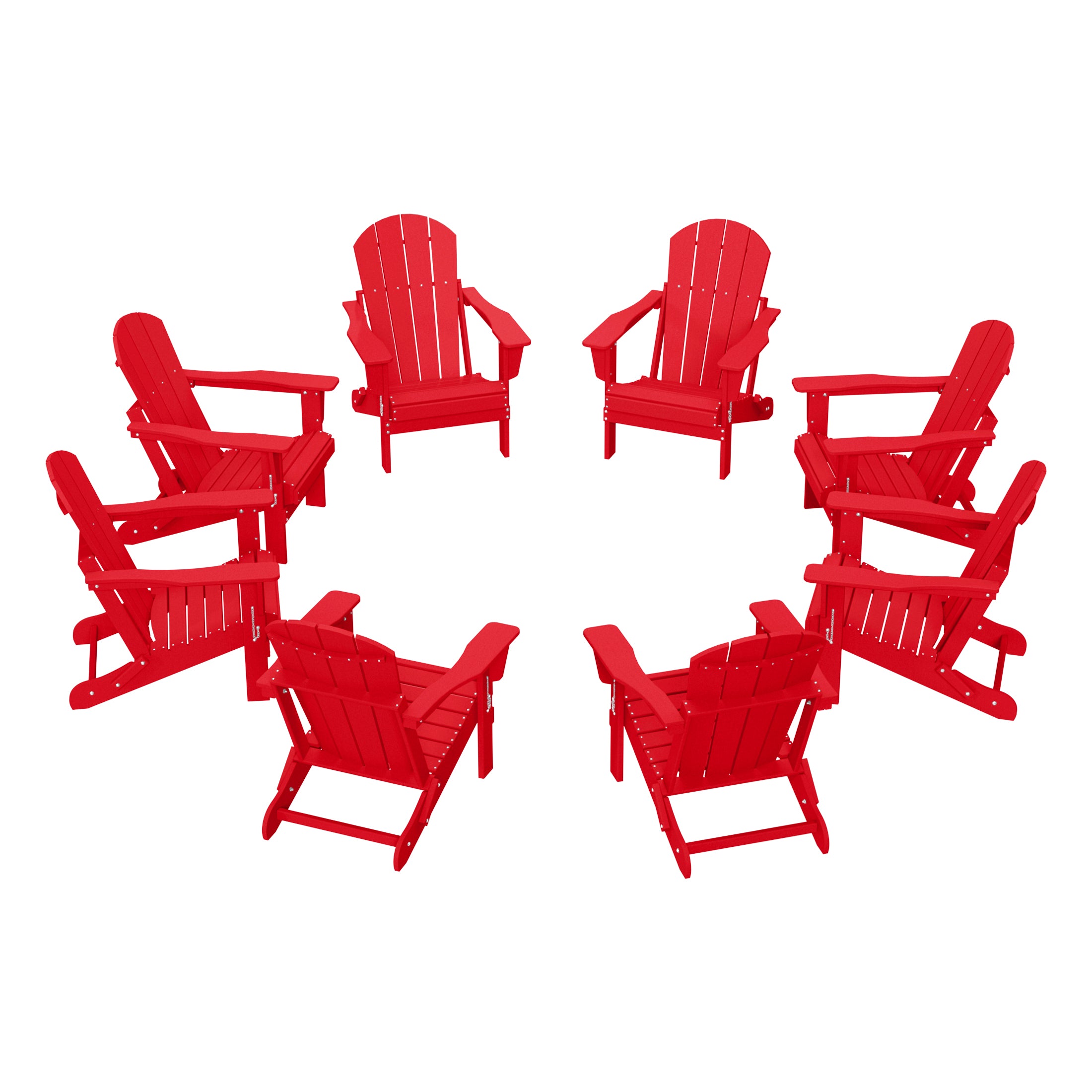 Paradise Outdoor Folding Poly Adirondack Chair (Set of 8)