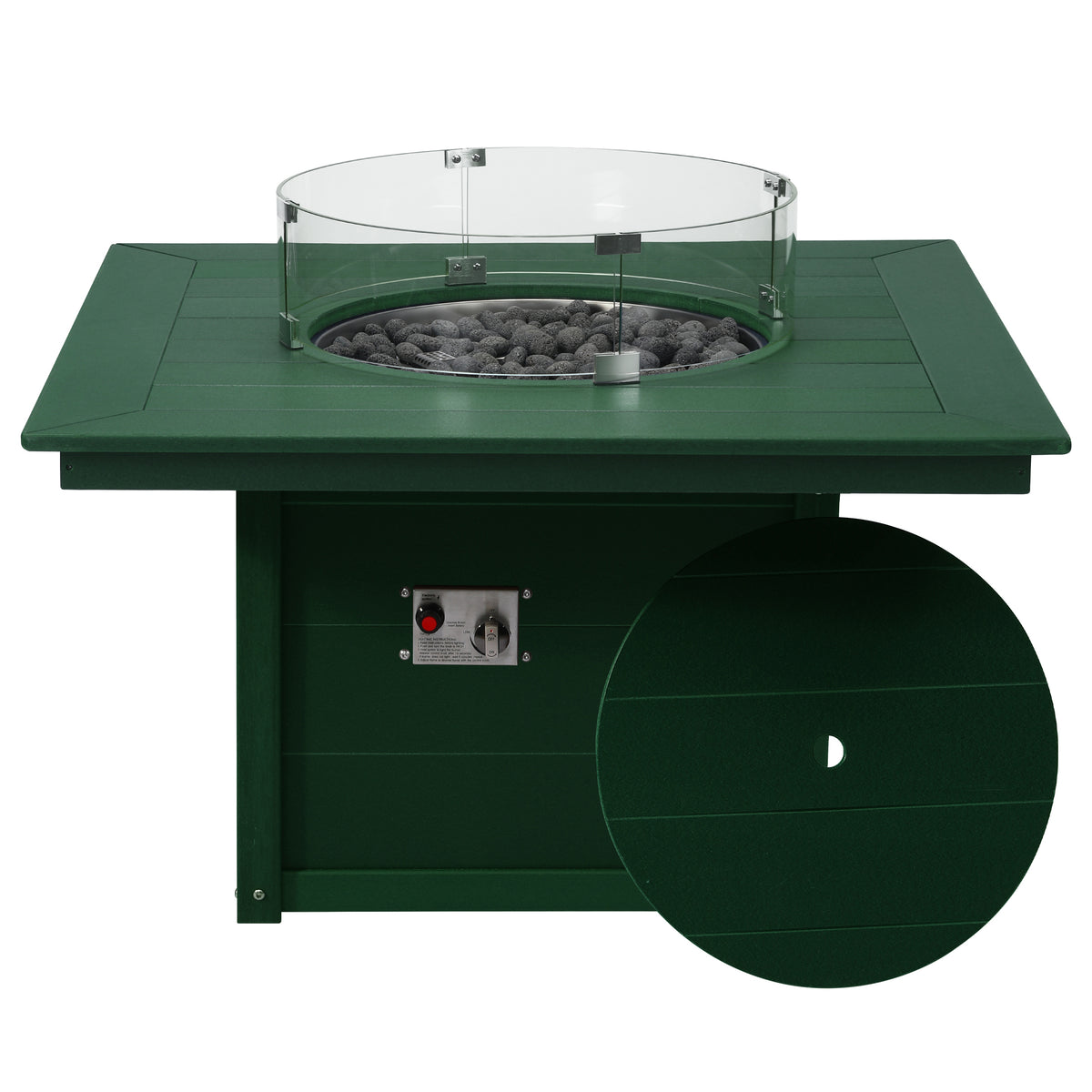 Sol 42" Modern Outdoor Patio Propane Square Fire Pit Table