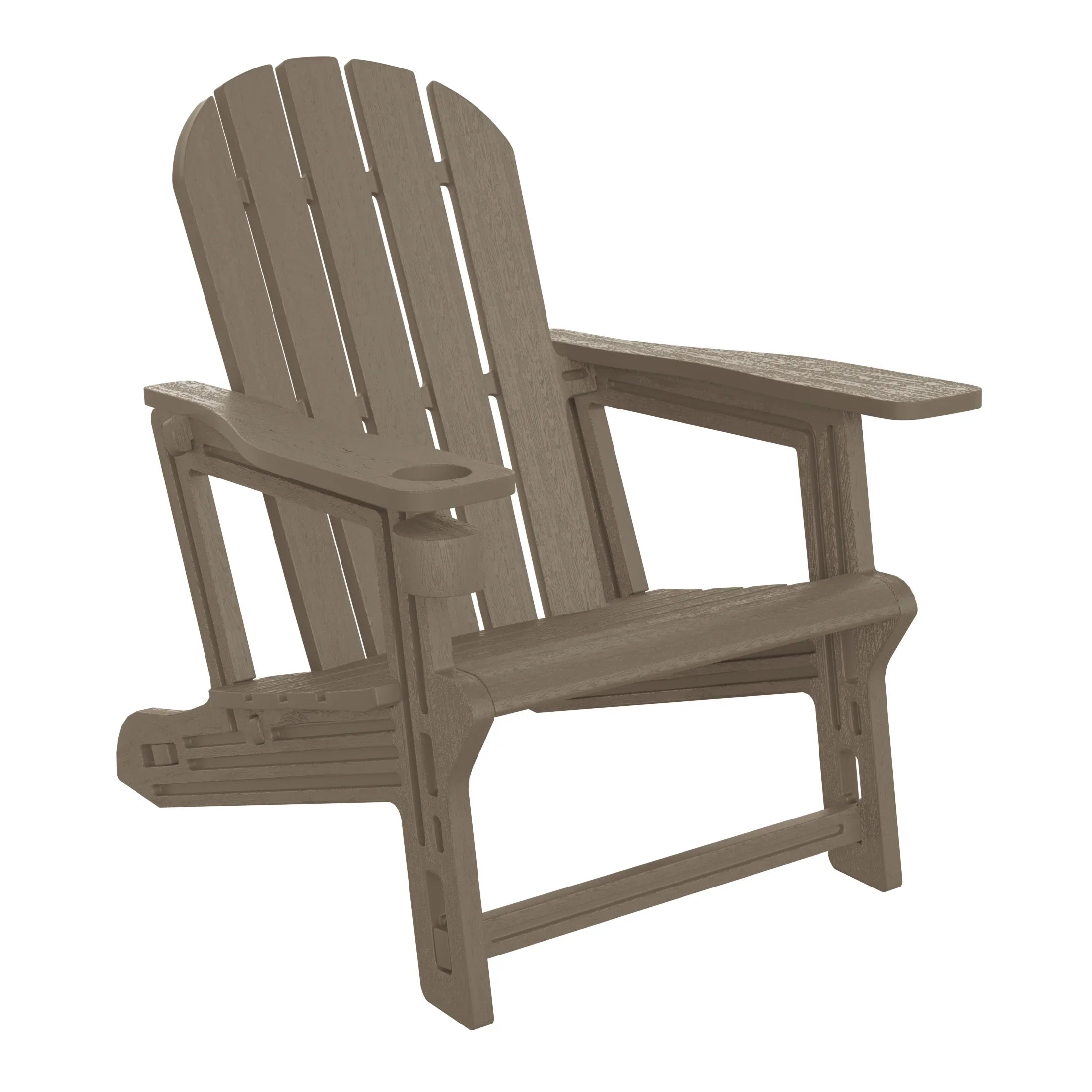 Cayman 3-Piece HDPE Plastic Adirondack Patio Chairs With 18" Square Side Table Set