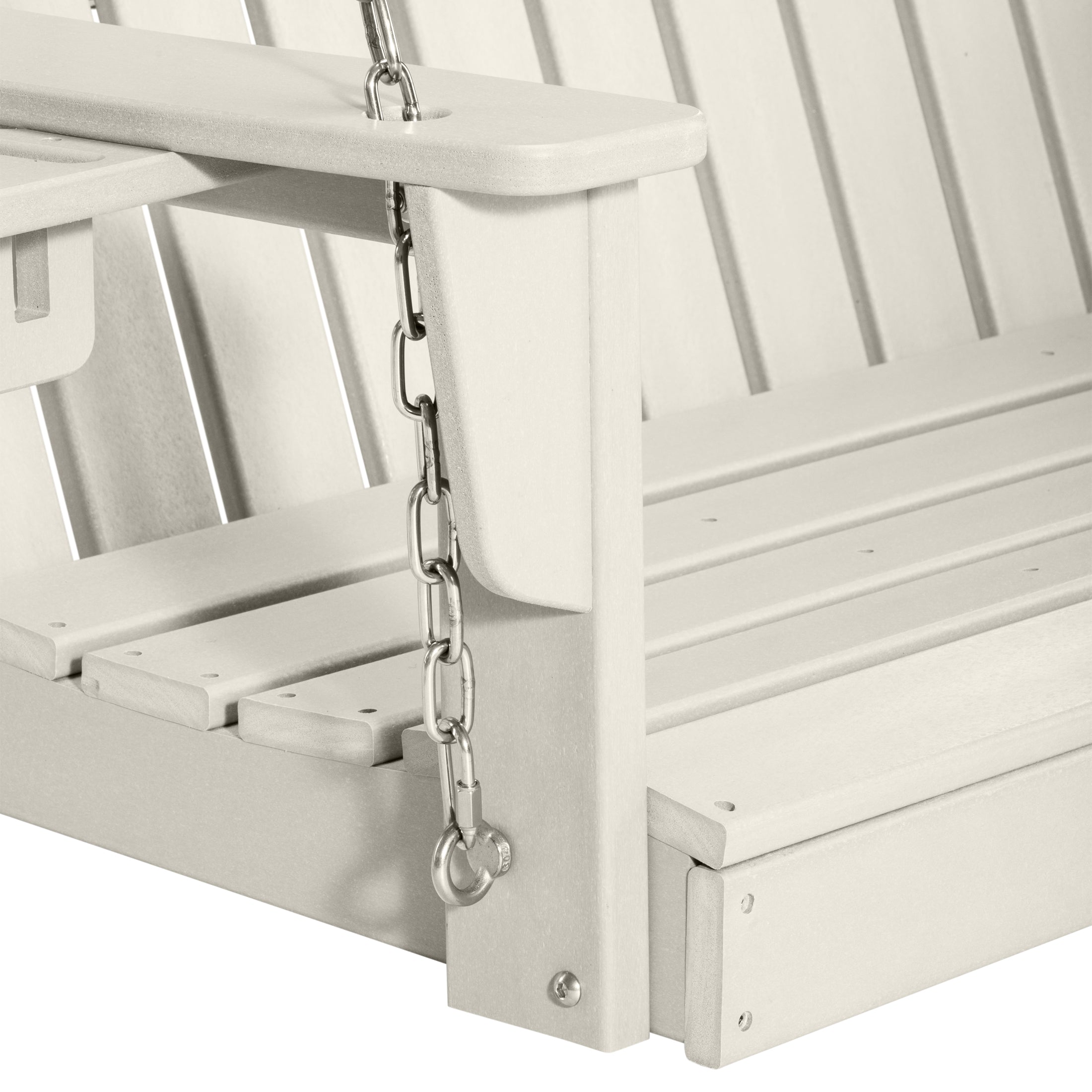 Savannah 4ft Outdoor HDPE Poly Farmhouse Hanging Porch Swing With Cup Holders
