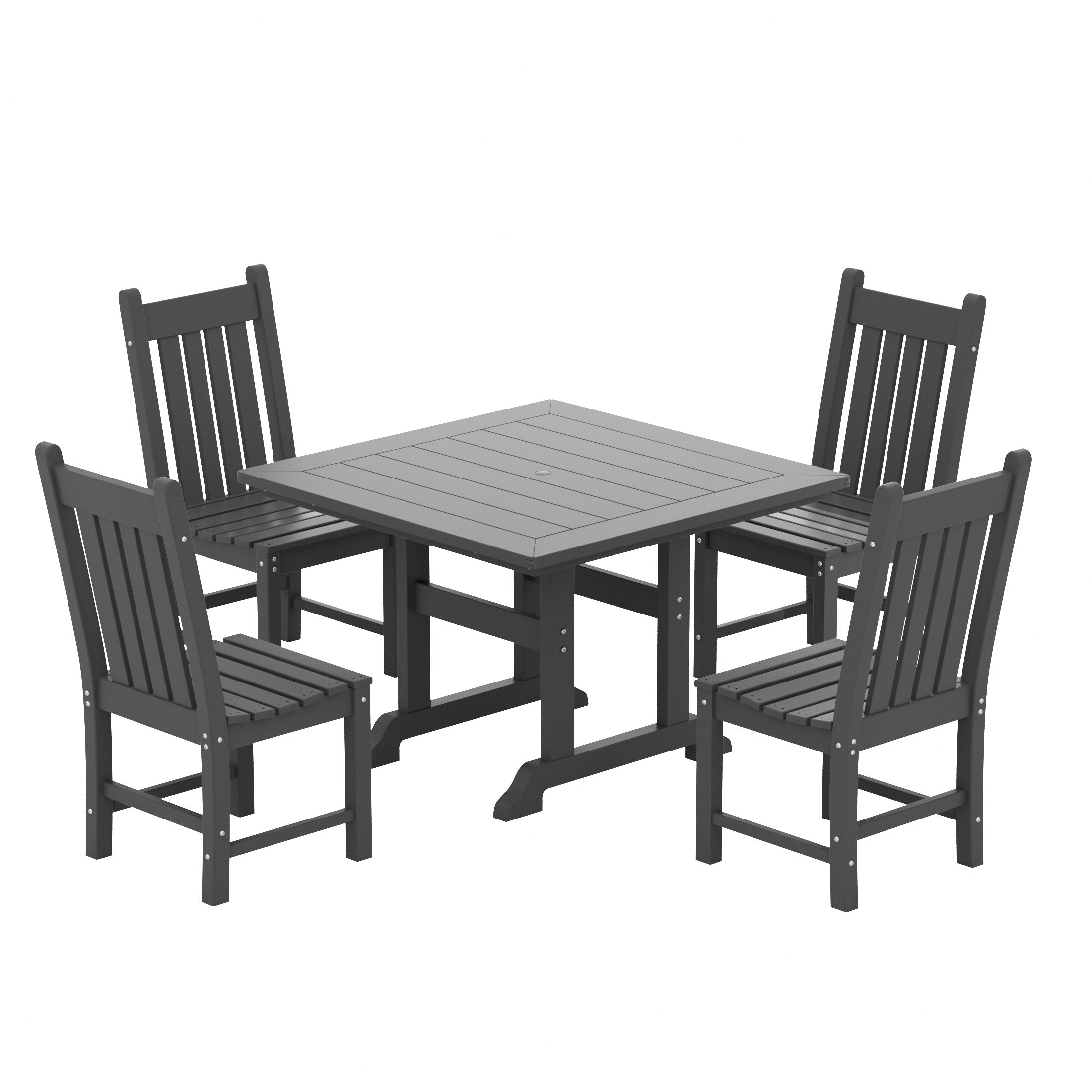 Paradise 5 Piece Outdoor Patio Dining Set Outdoor Square Table and Chair Set