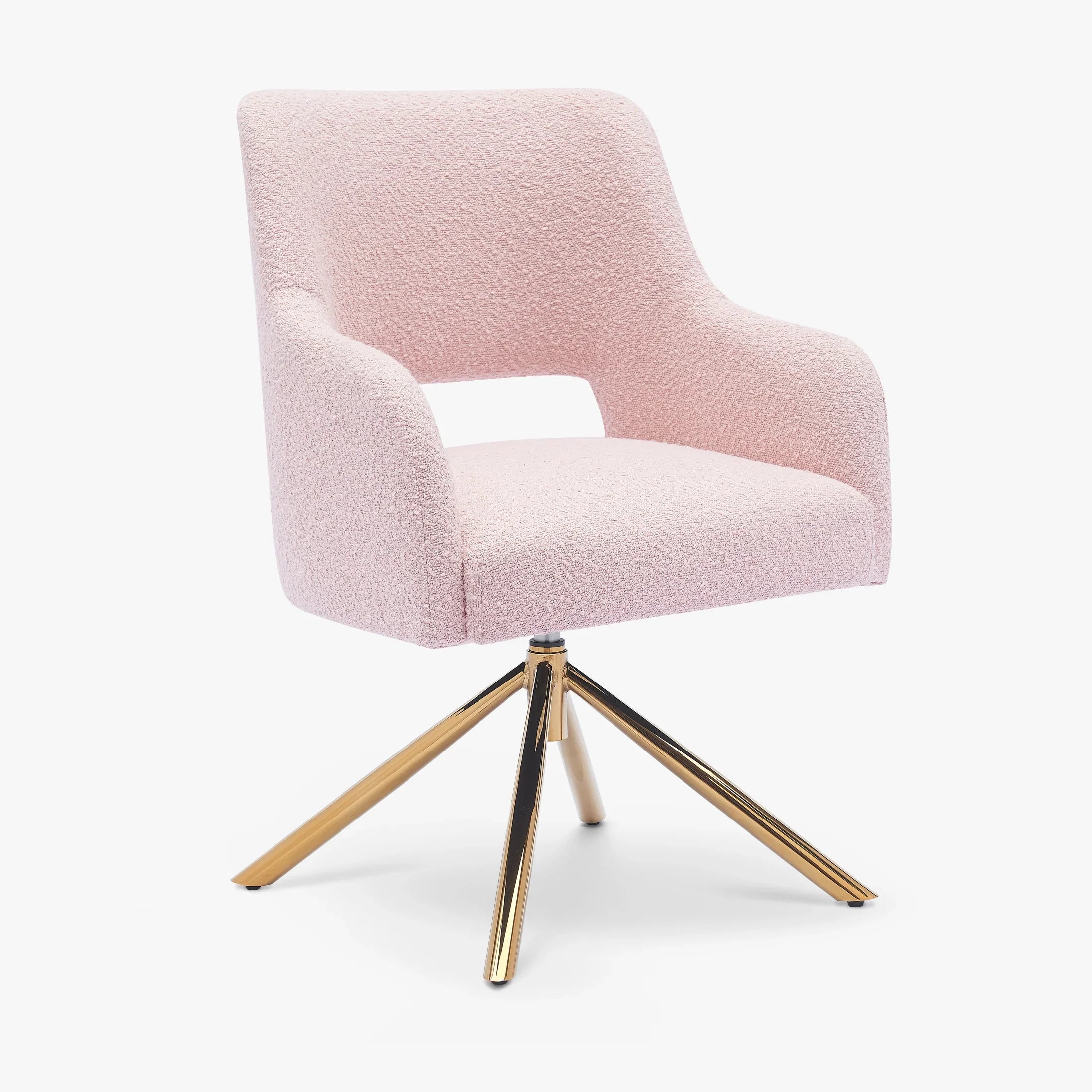 Amélie Mid-Century Modern Wide Boucle Swivel Vanity Chair