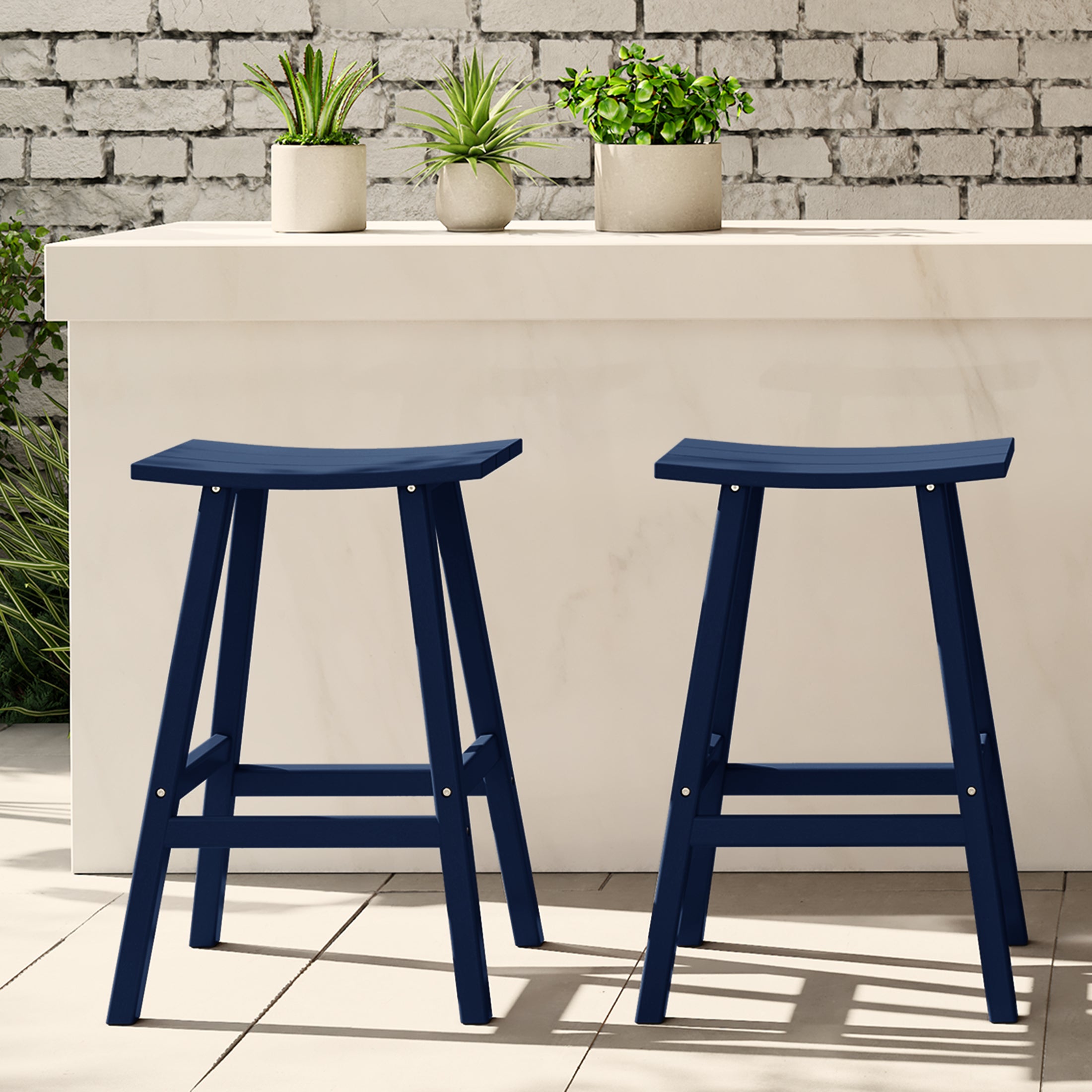 Paradise 2 piece set of 29" height Outdoor / Patio Saddle bar stools