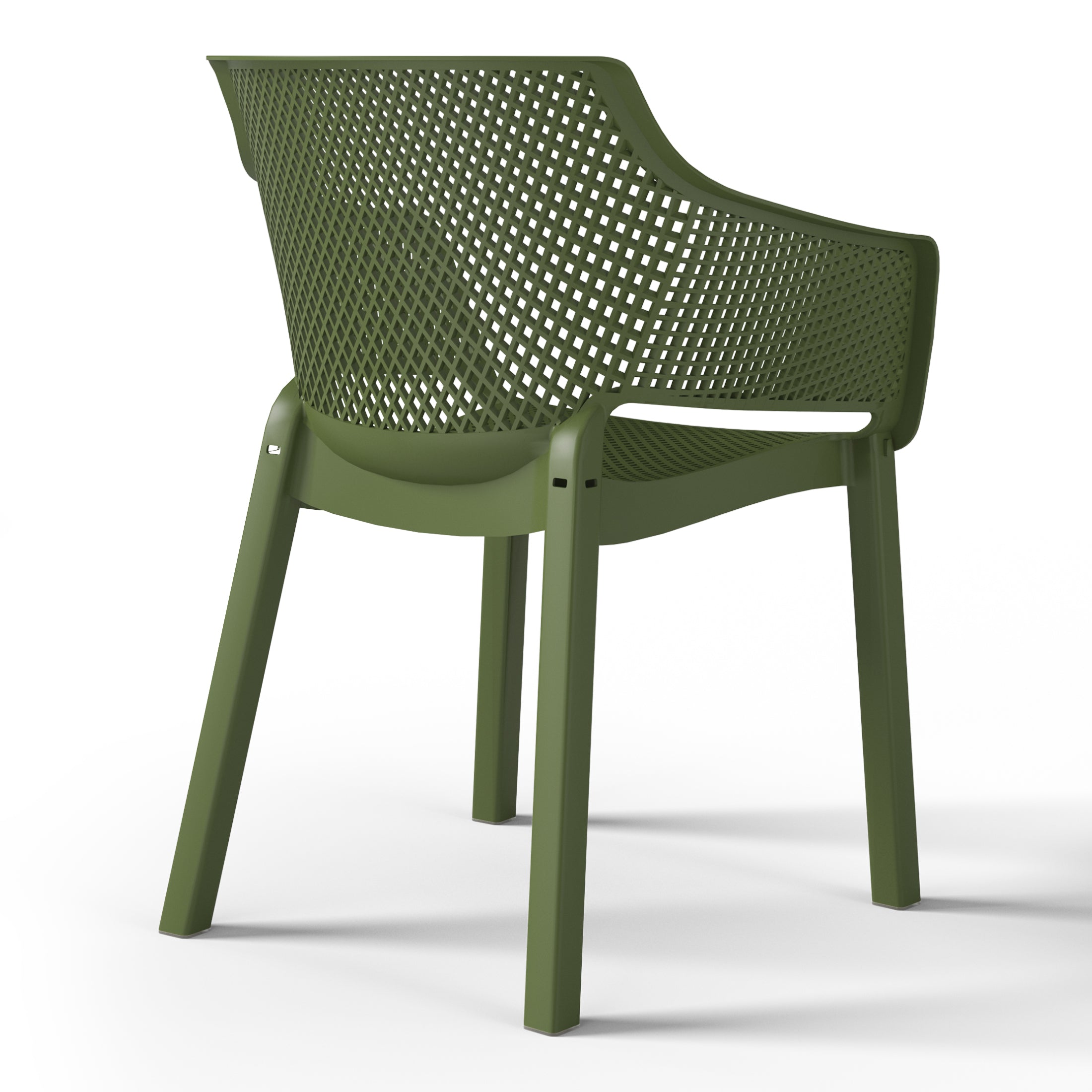 Sunshine Outdoor Modern Stackable Plastic Resin Patio Dining Armchair (Set of 4)