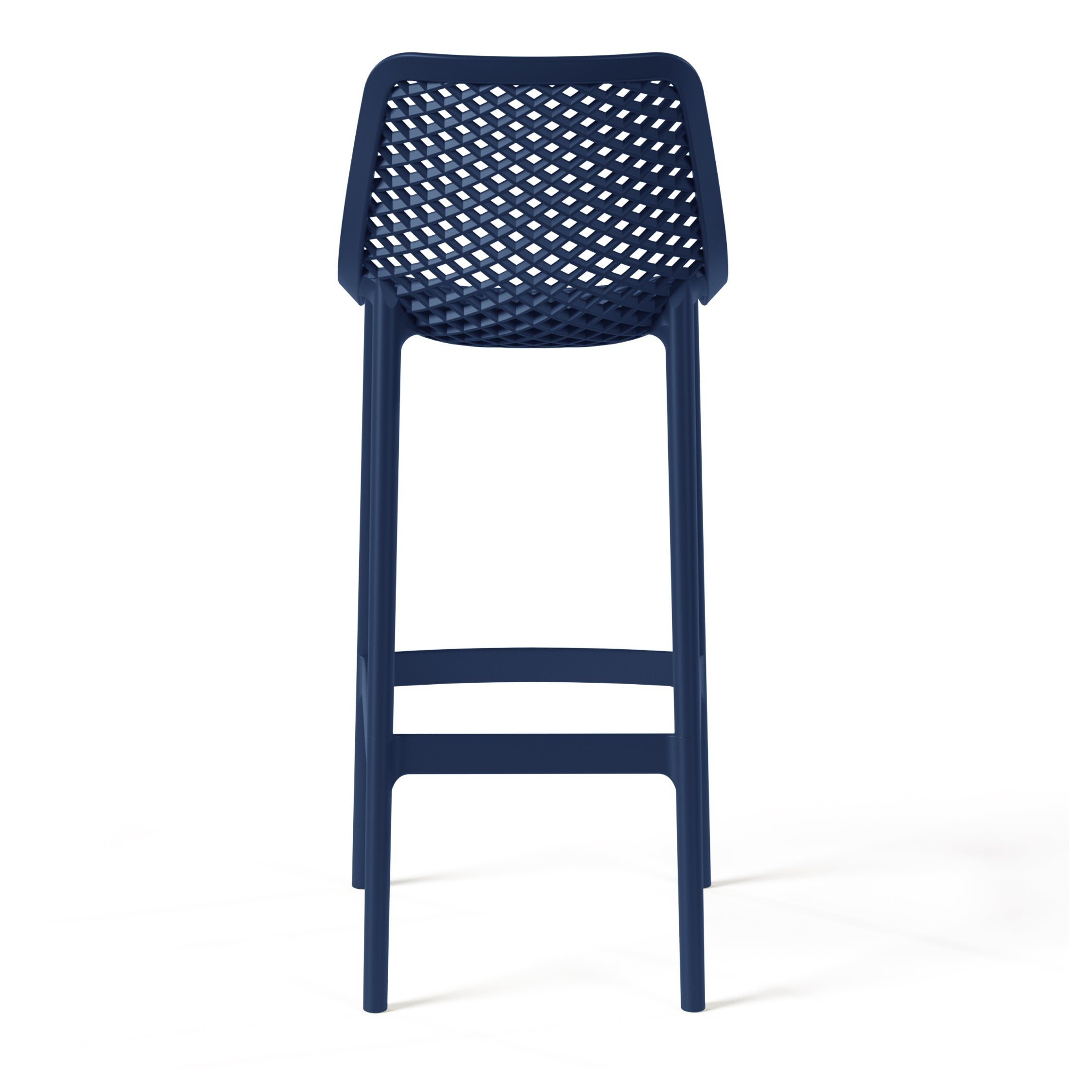 Sunshine 41.75" Outdoor Modern Polypropylene Plastic Patio Bar Height Stools (Set of 2)