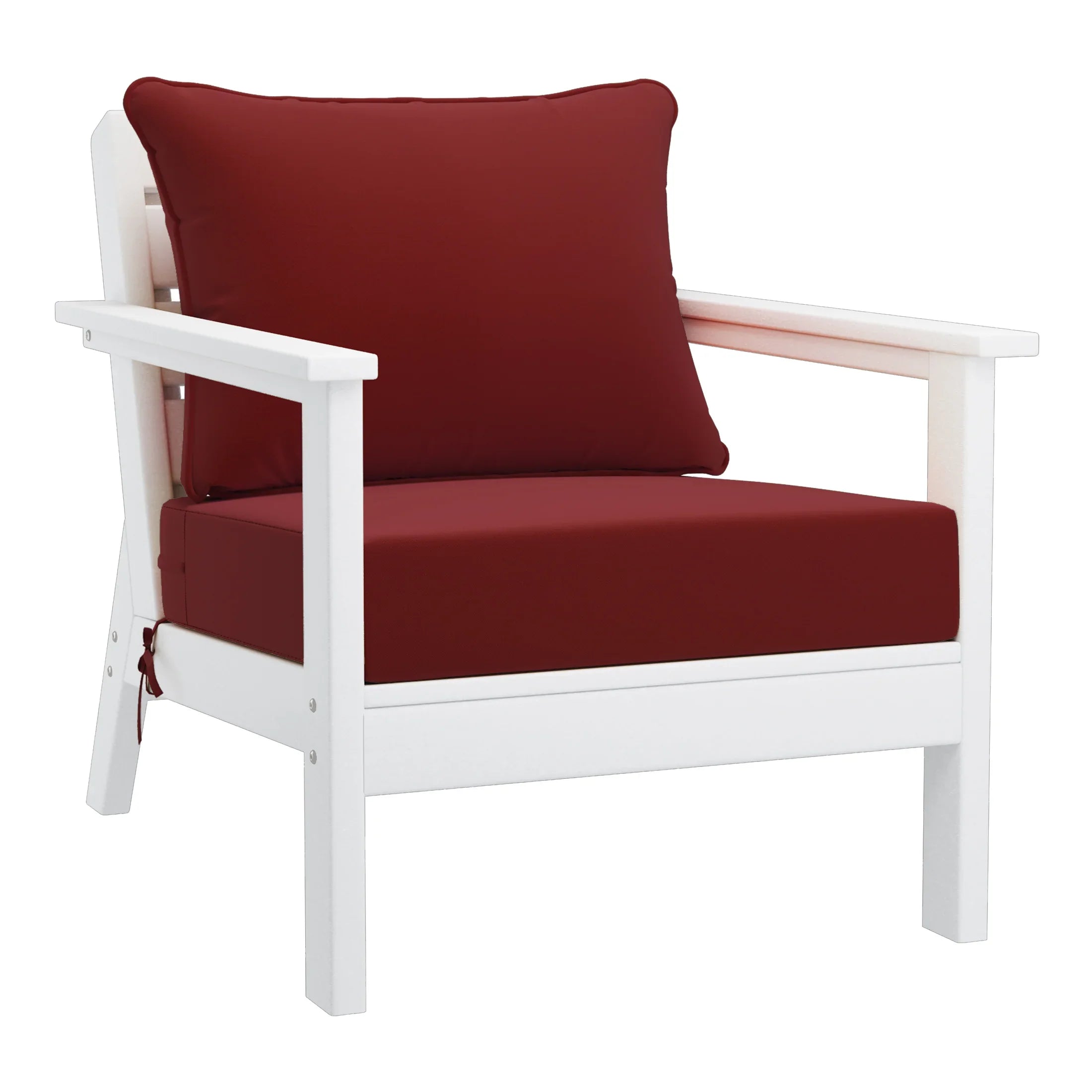 Portsmouth Outdoor Modern HDPE Patio Club Chairs with Deep Seat Cushions (Set of 2)