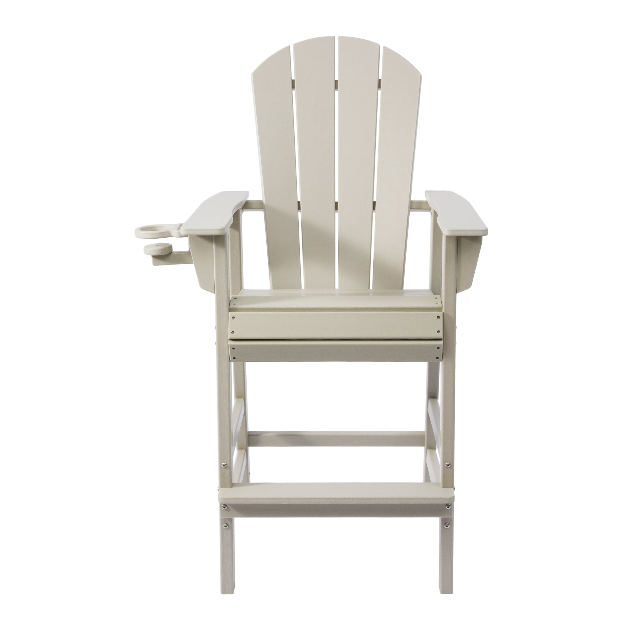 Paradise Outdoor HDPE Tall Adirondack Bar Height Chair With Cup Holder
