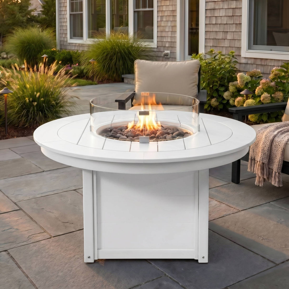 Sol 47" Modern Outdoor 55,000 BTU Patio Propane Round Fire Pit Table